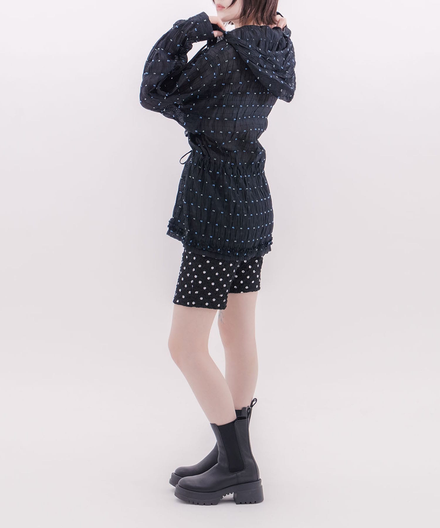 Original jacquard anorak hoodie naokitomizuka