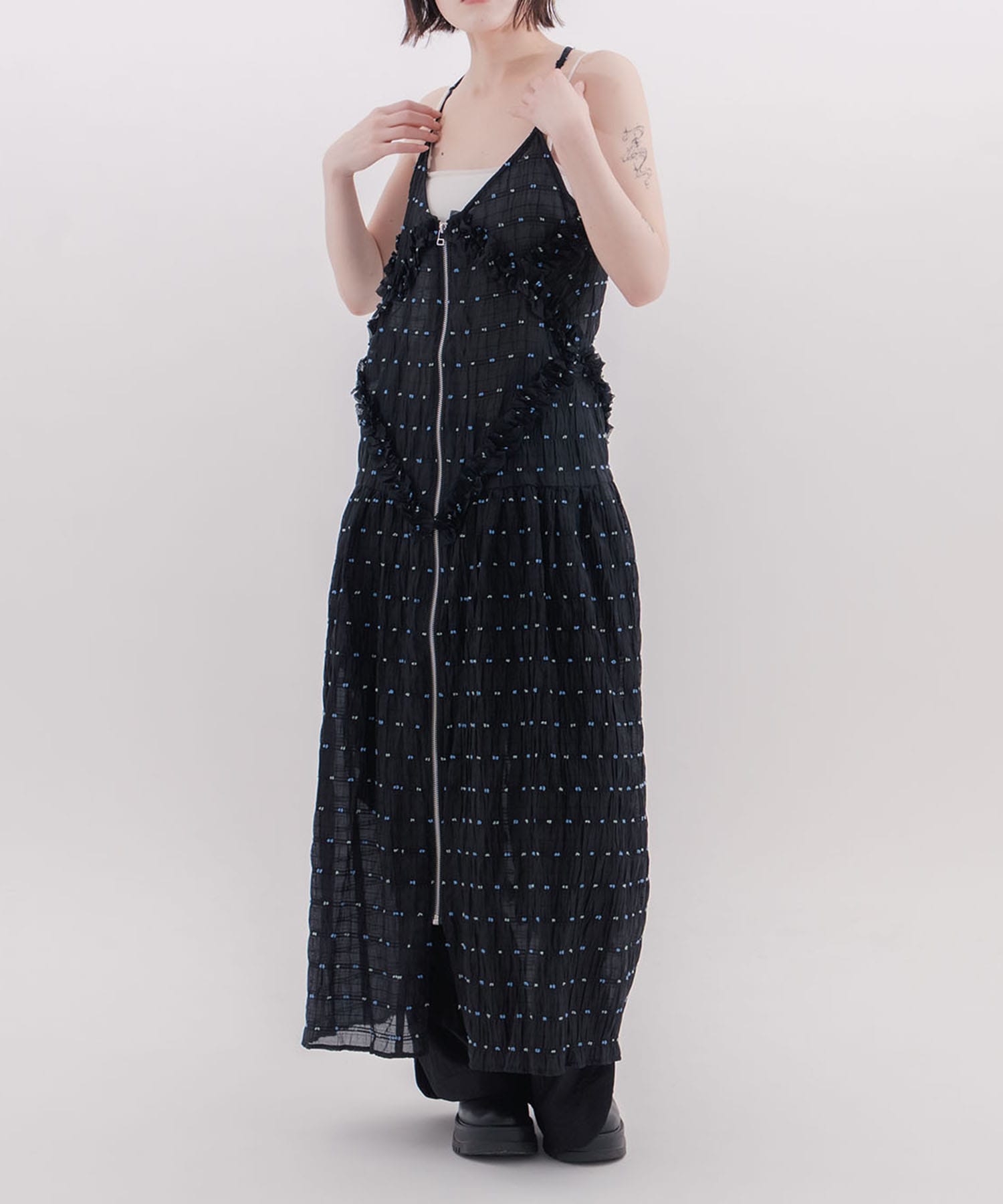 Original jacquard camisole dress naokitomizuka