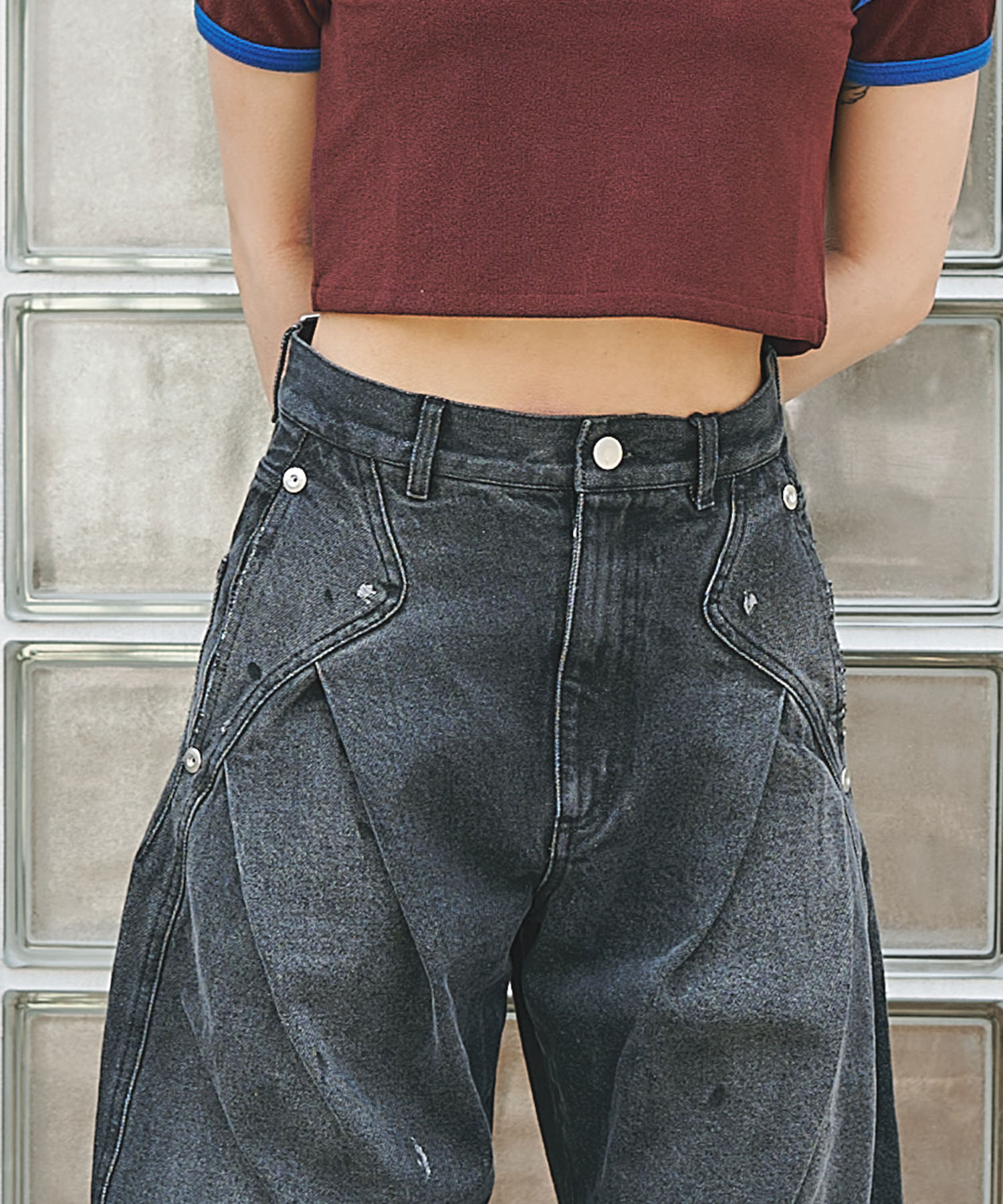 dark wash curved denim CONZ