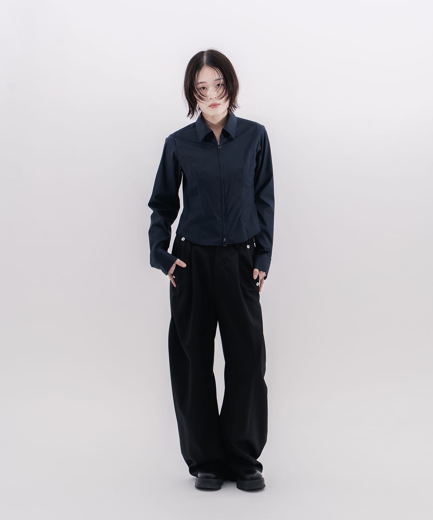 fitted zip up shirt CONZ