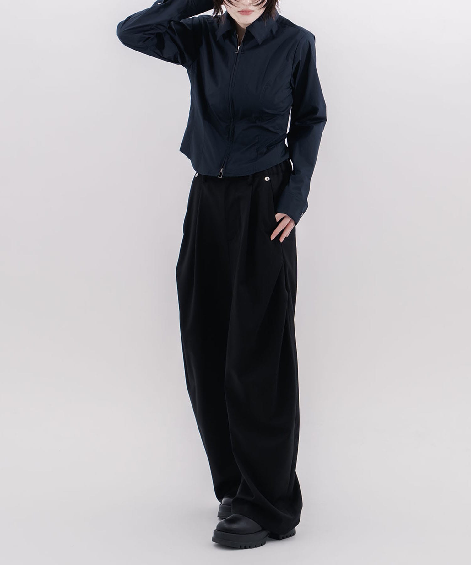 fitted zip up shirt CONZ