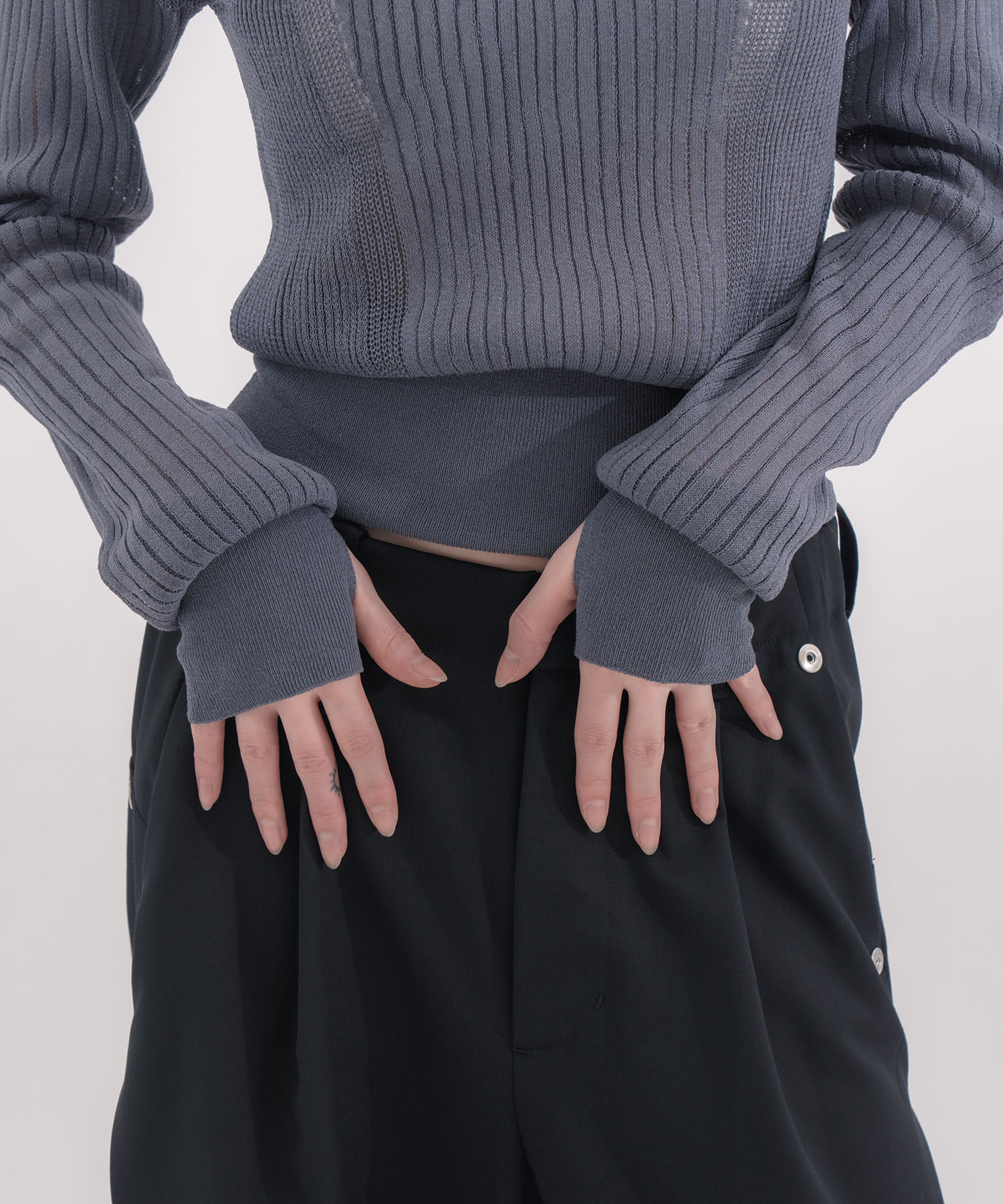 rib slim hoodie CONZ