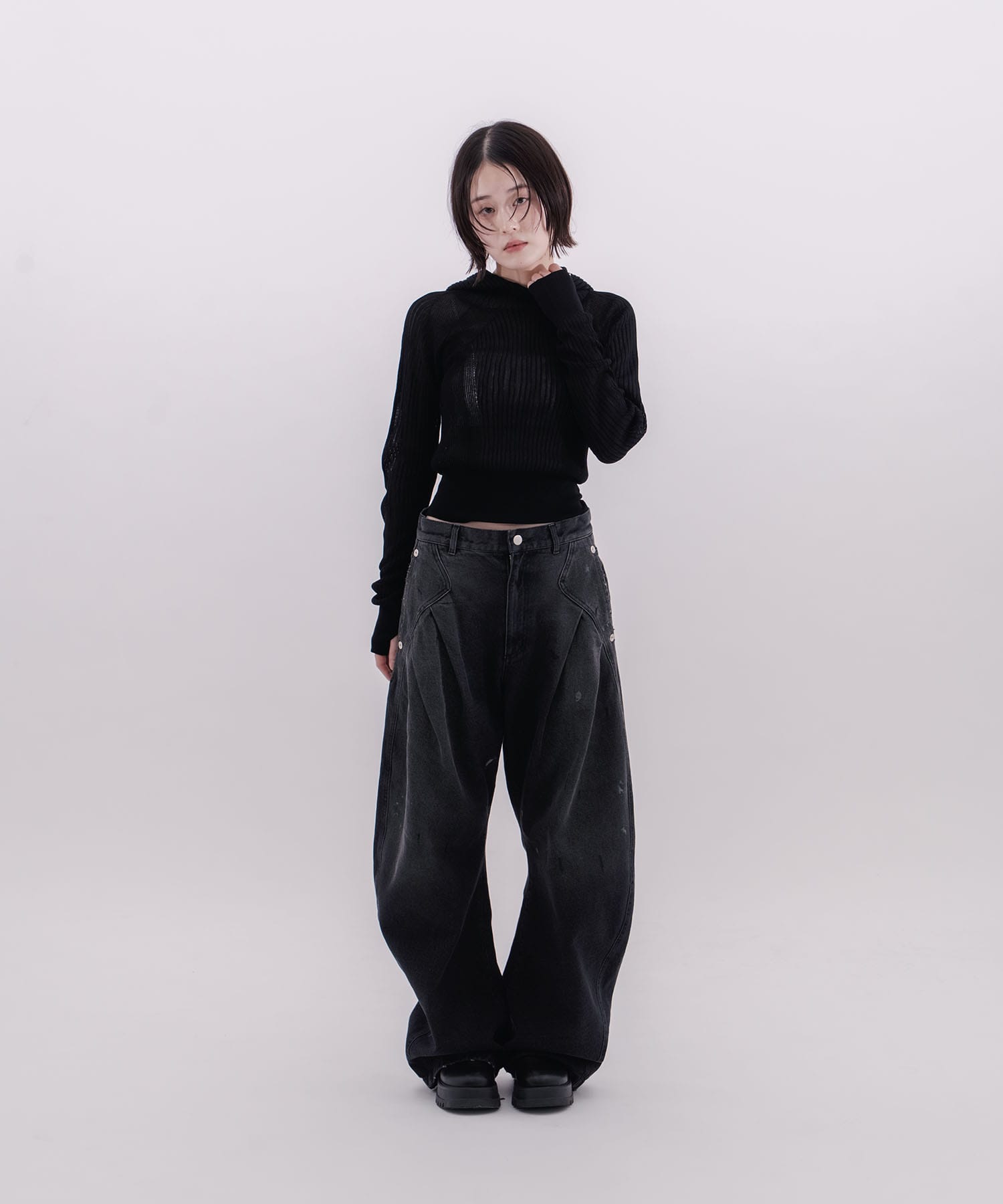 rib slim hoodie CONZ
