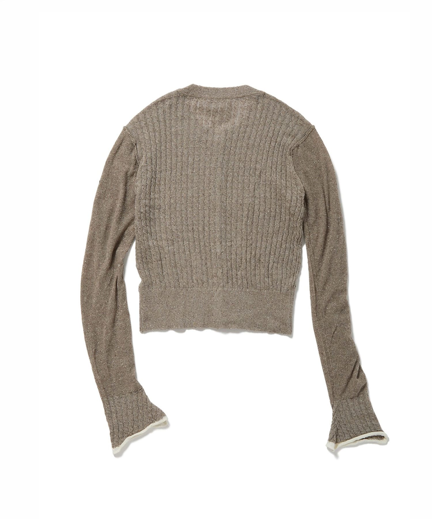 Silk Thin Cable Knit Cardigan PERVERZE