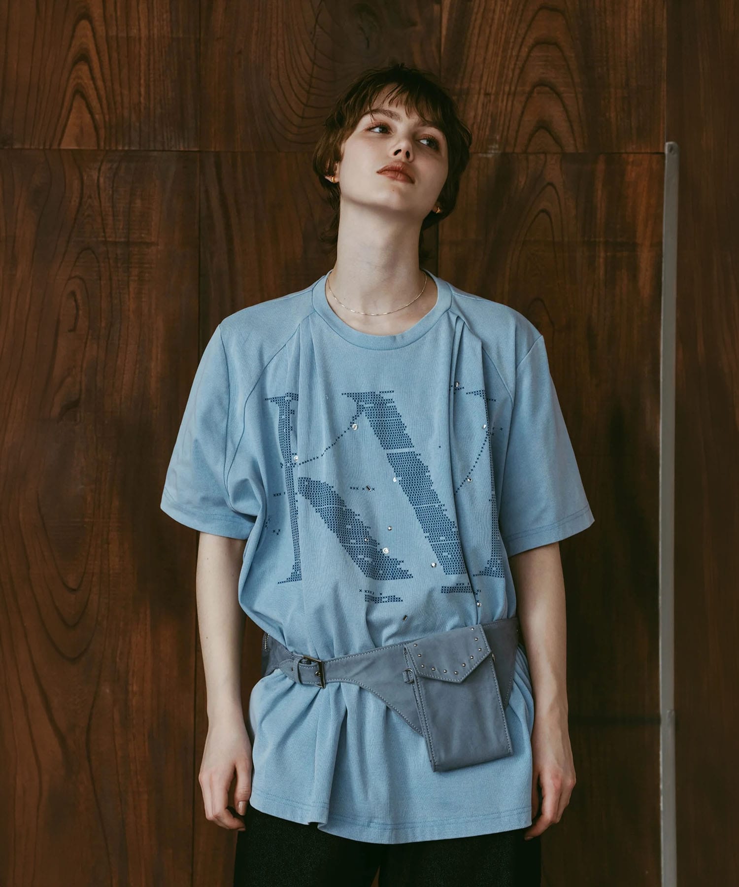 tuck detail oversized tee(unisex) Knuth Marf
