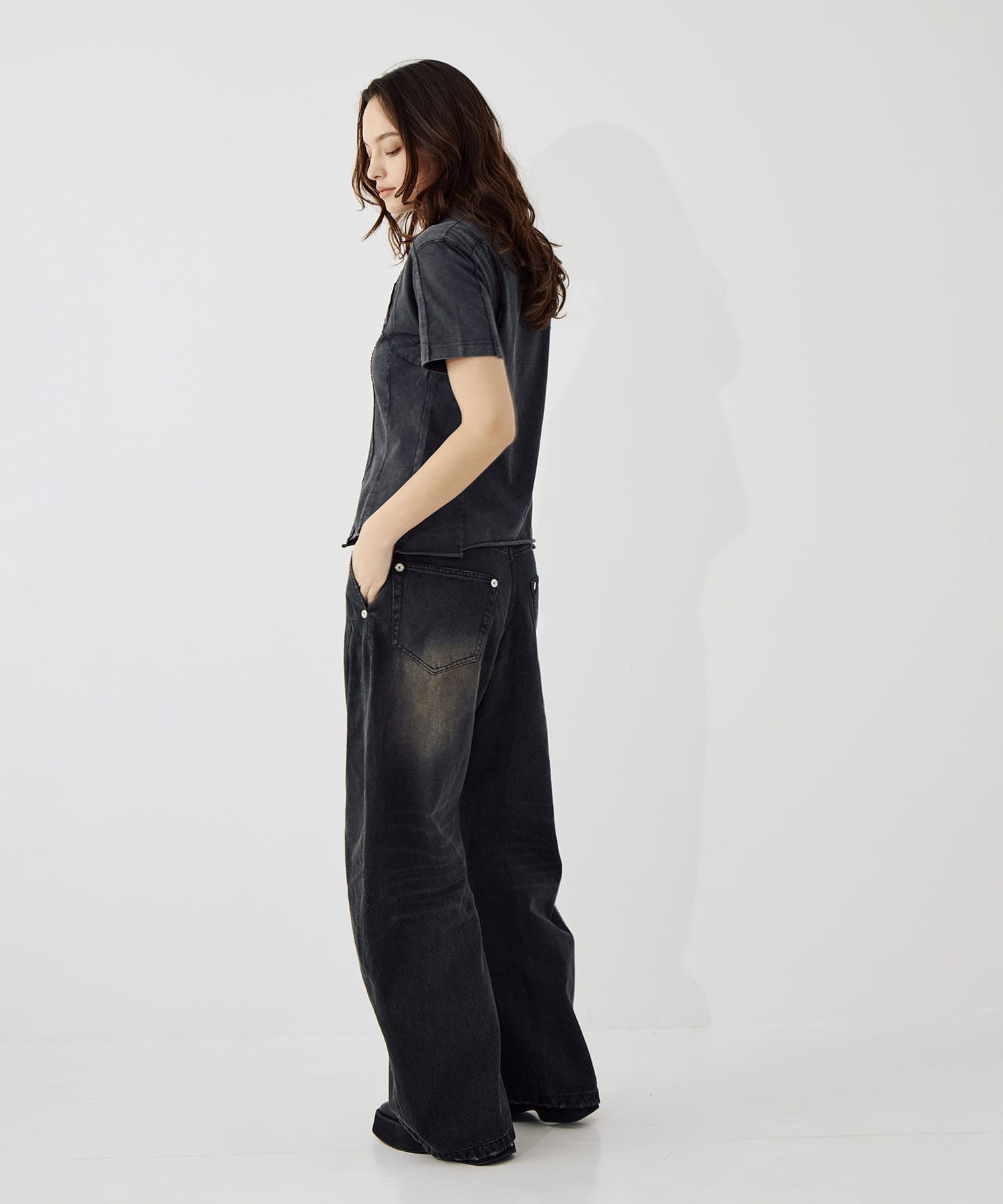 cut out slim T-shirt CONZ