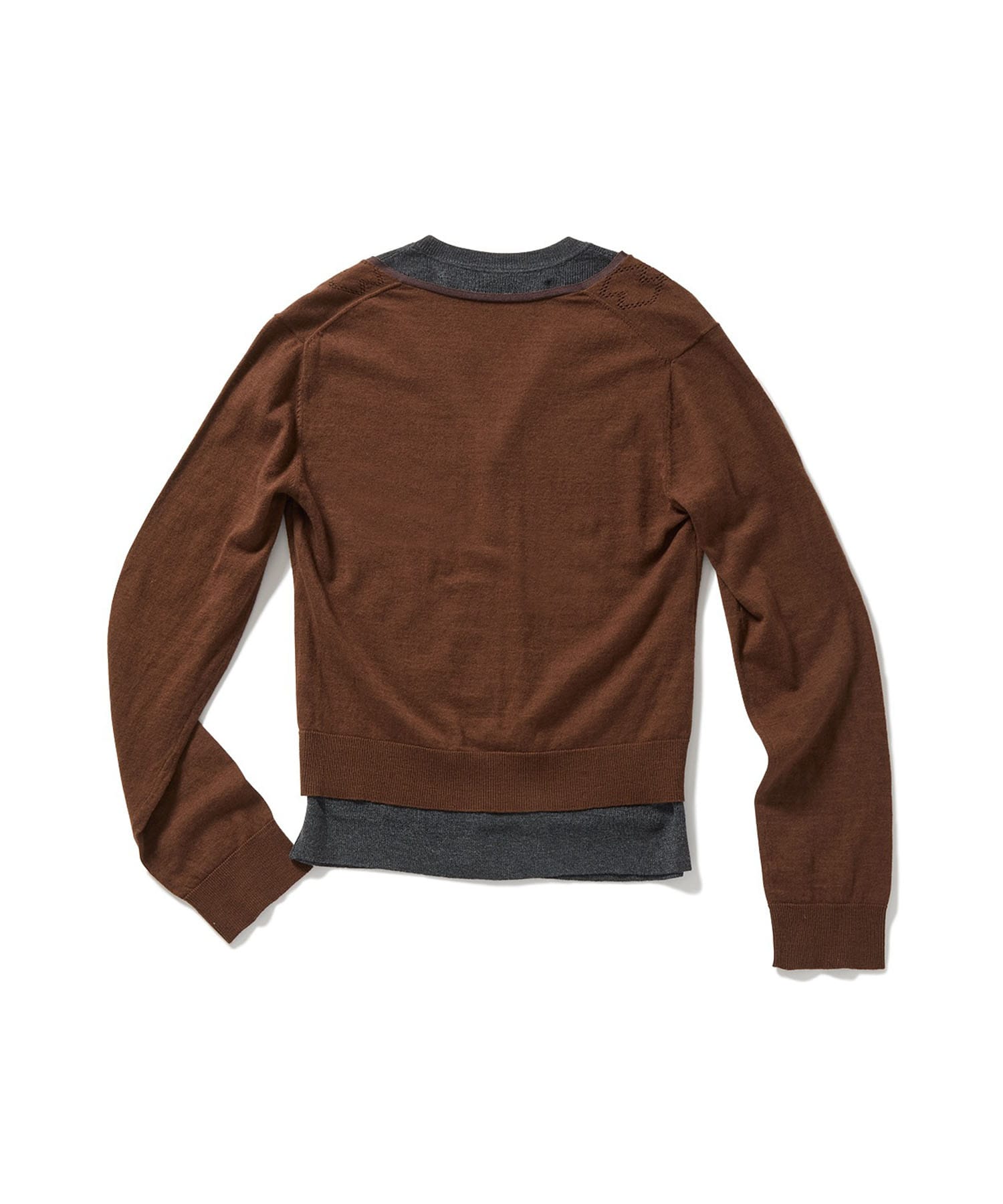 Eyelet Layerd Knit Long Sleeve Top PERVERZE