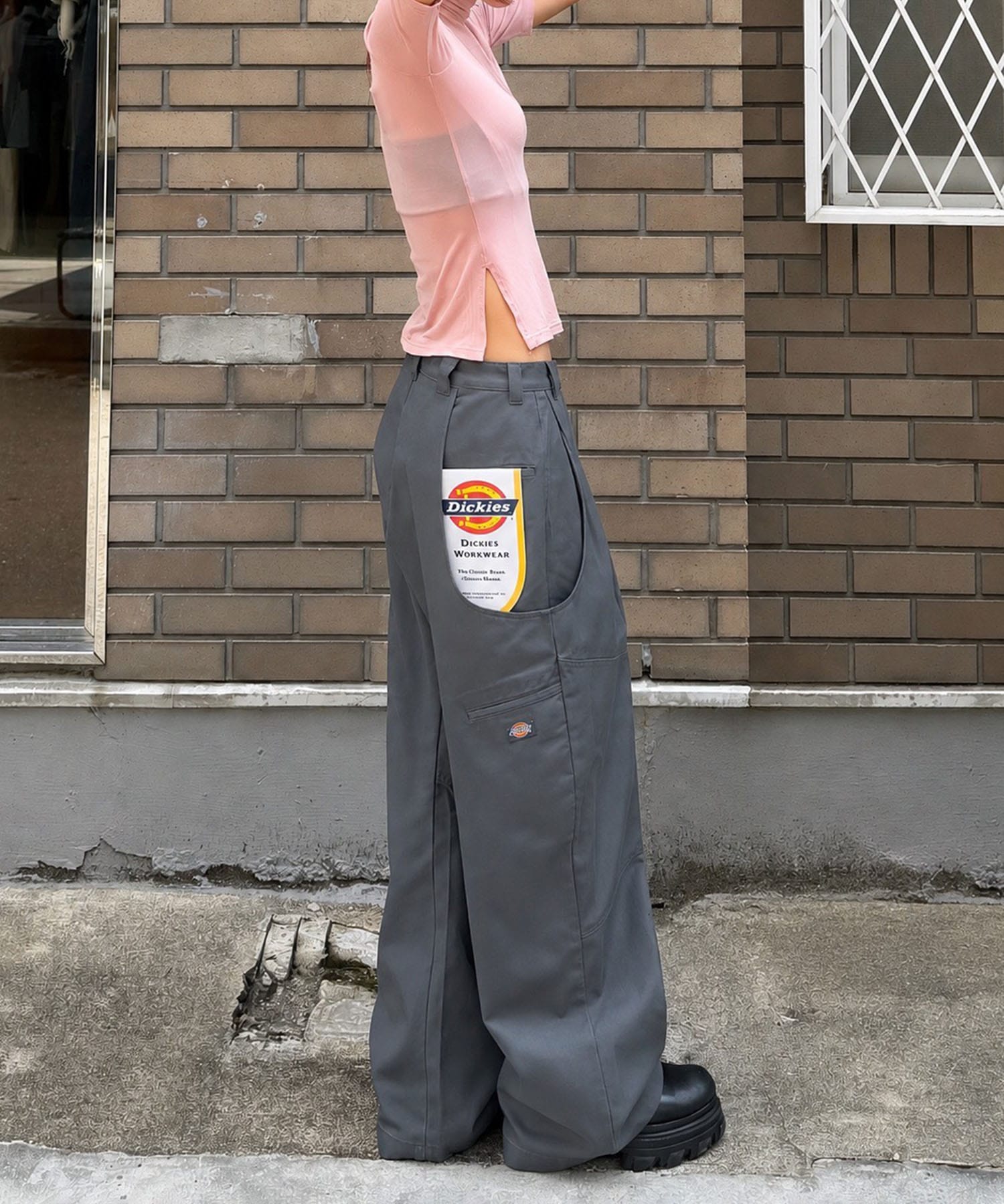 Dickies×NVRFRGT DOUBLE KNEE CURVED LEG UTILITY WORK PANTS NVRFRGT