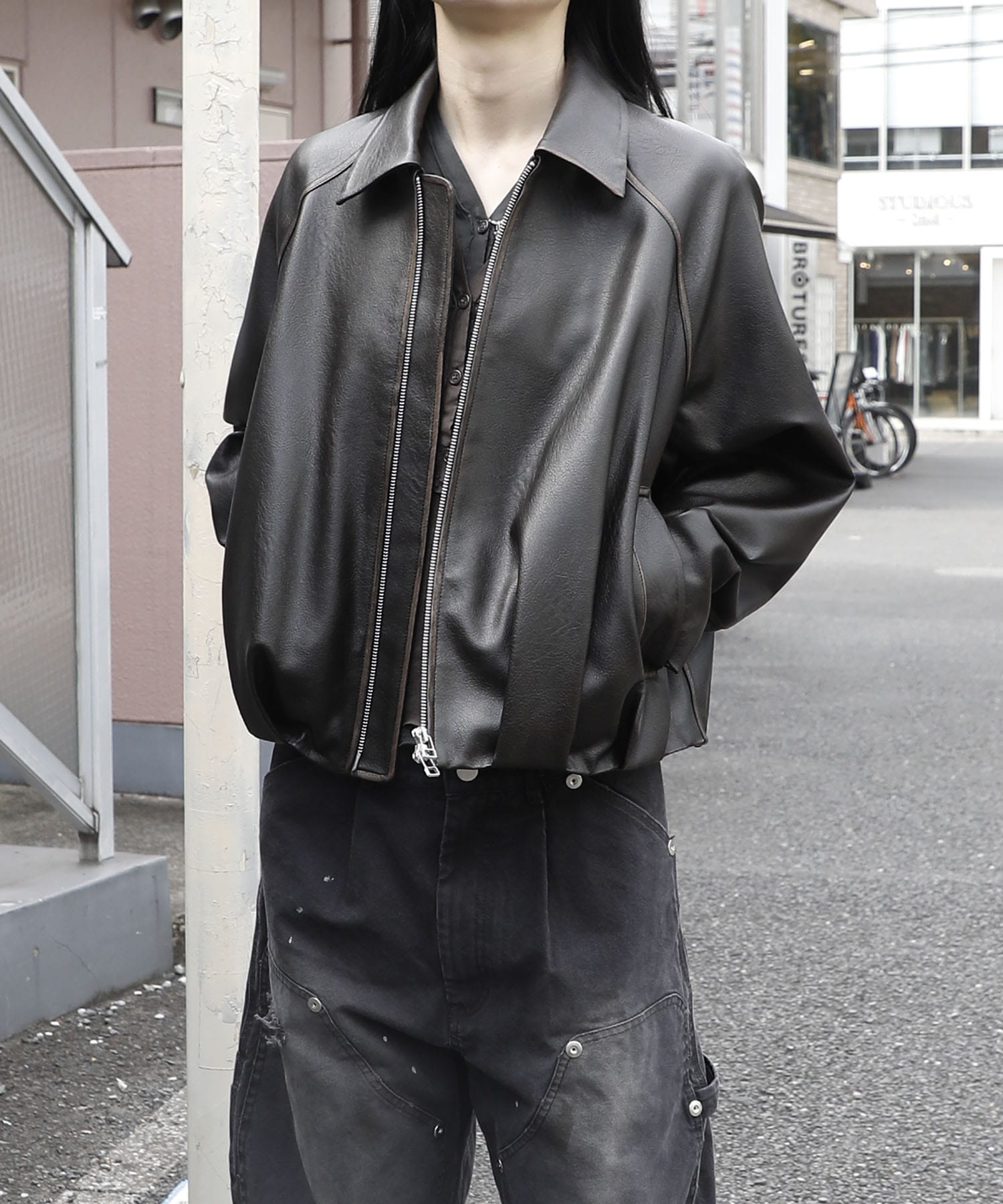 balloon blouson vintage faux leather CONZ