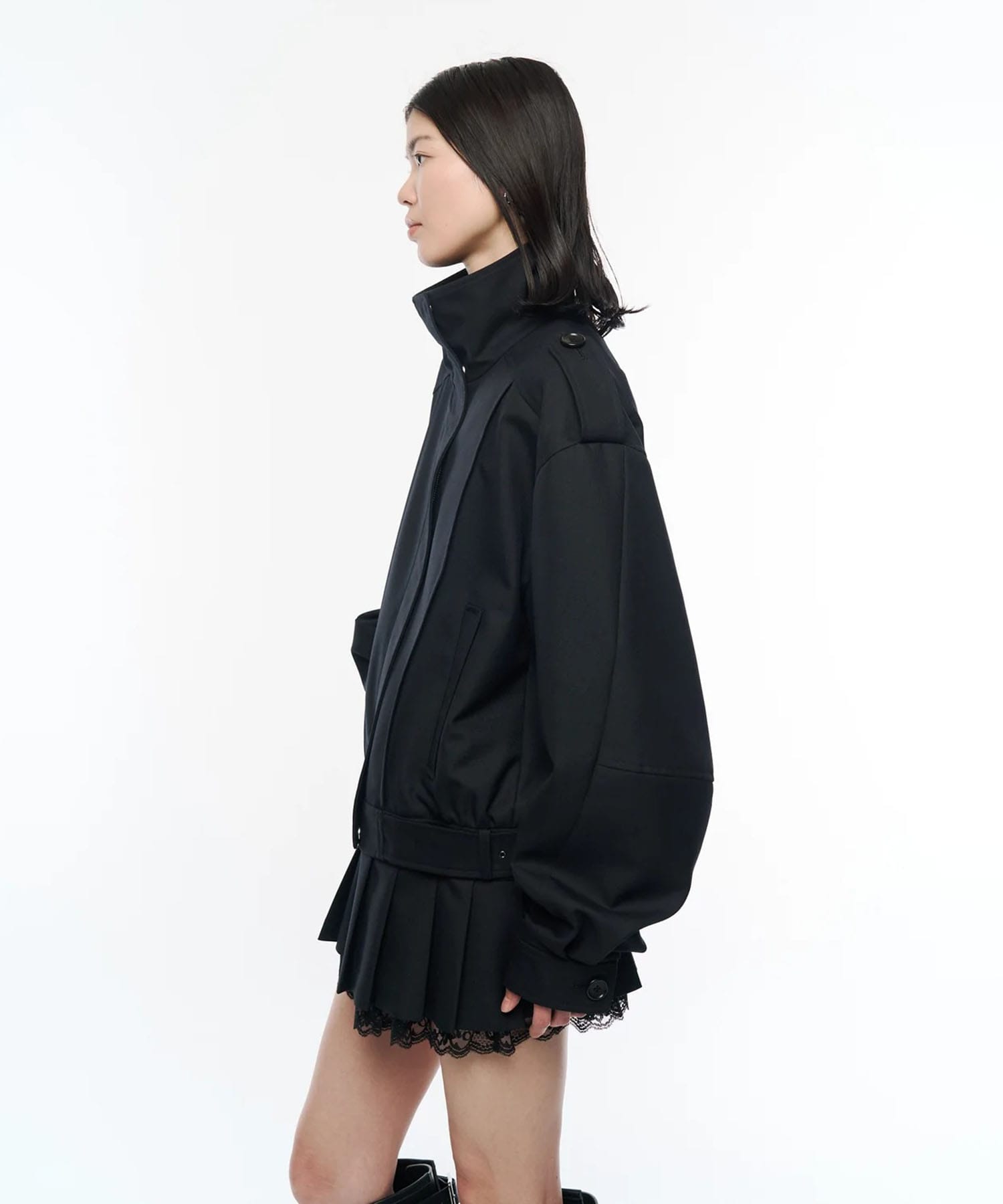 Kilt-Hem Zip Blouson POOLDE