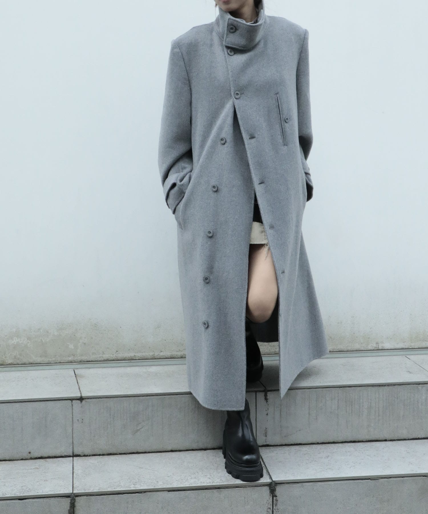 wool cashmere river coat mukcyen