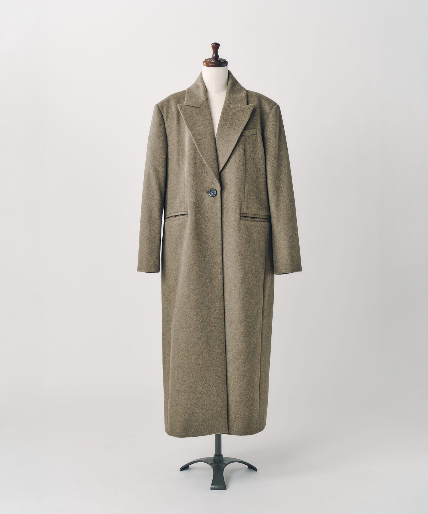 single-breasted long coat/navy Knuth Marf