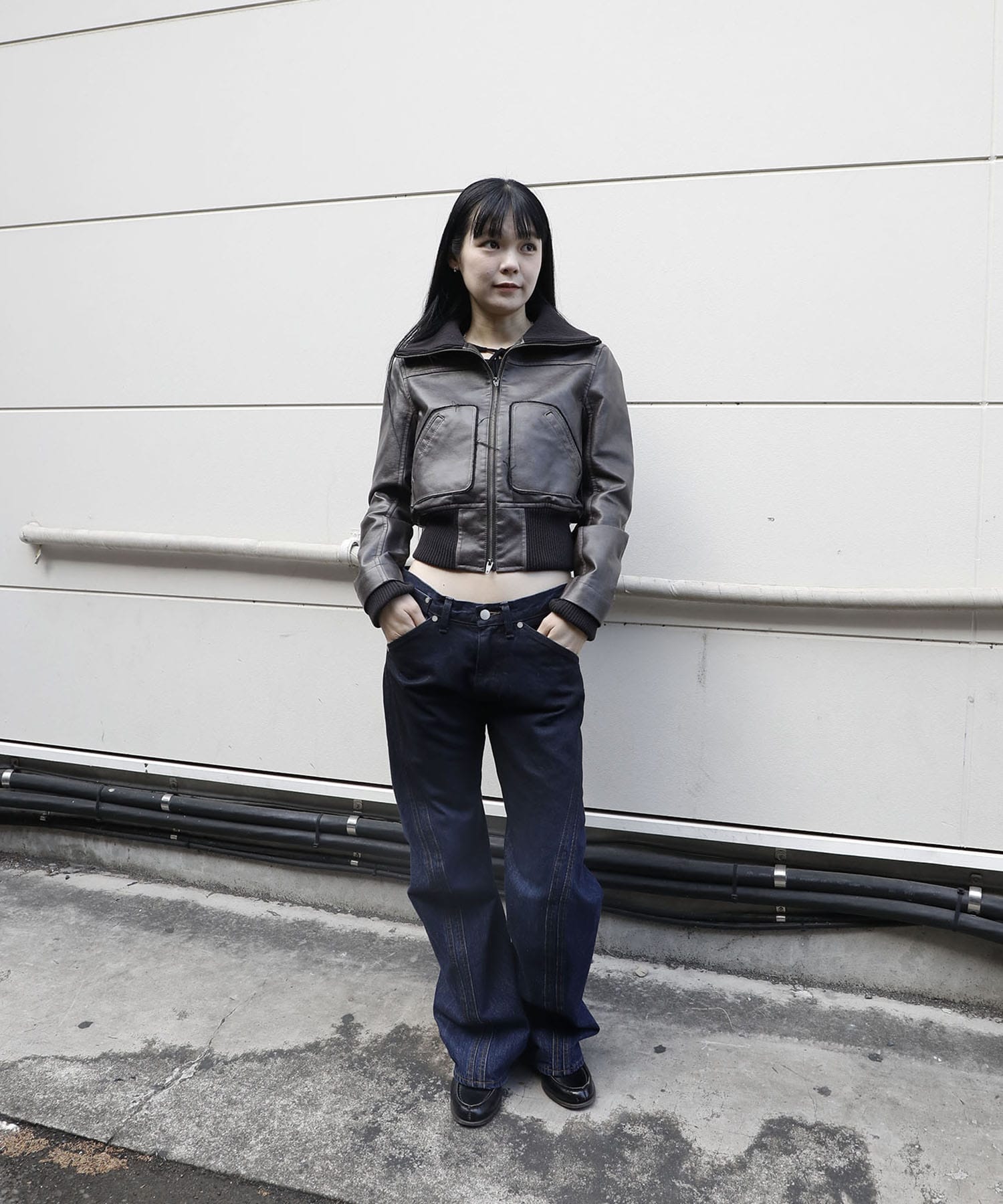 Faded Leather Blouson PERVERZE