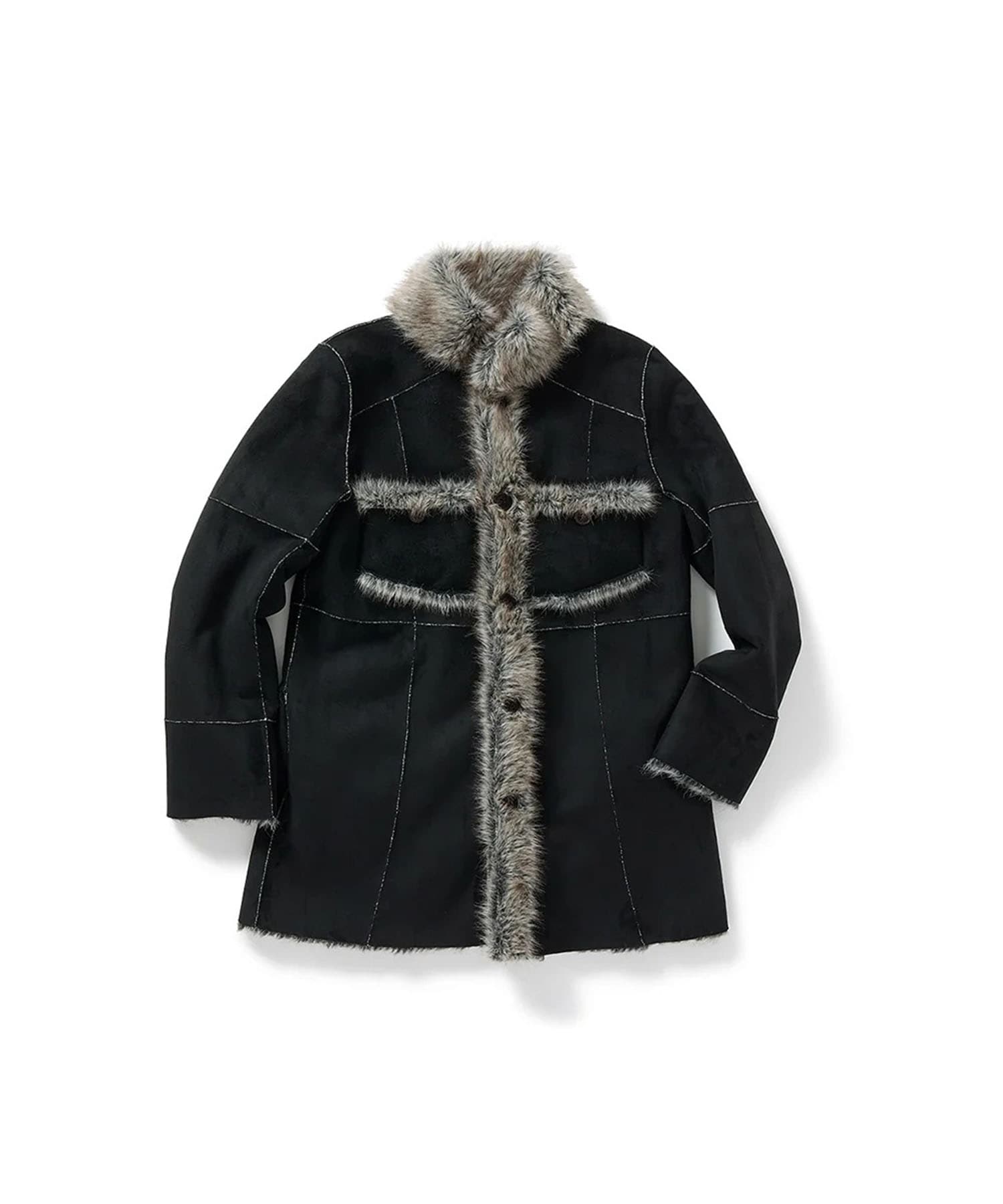 Paneled Reversible Fur Coat PERVERZE