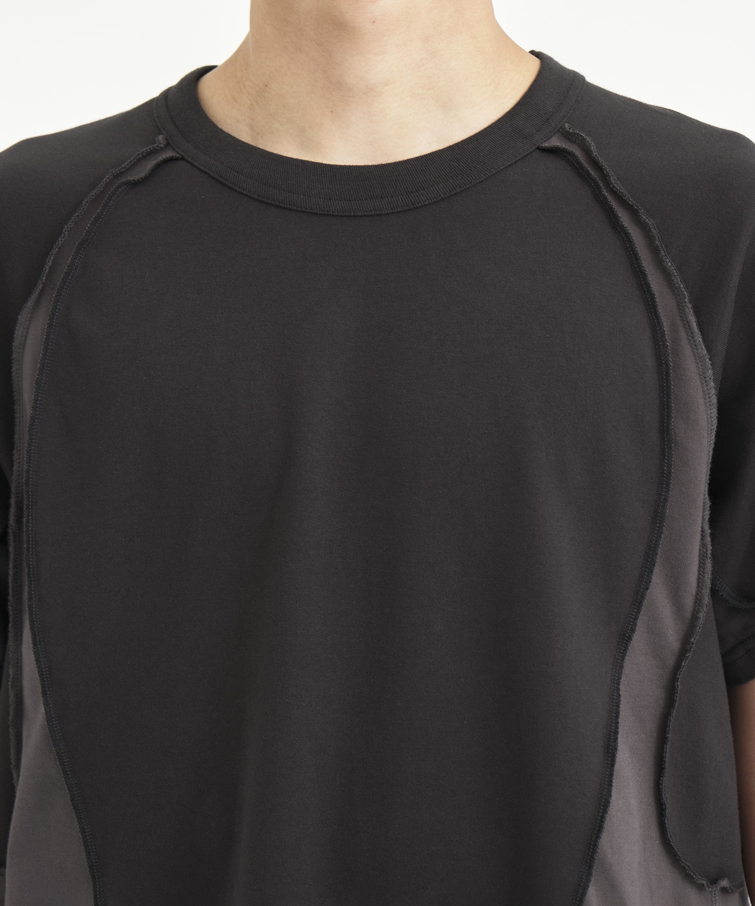 別注 PANELED HALF SLEEVE T-SHIRT NVRFRGT