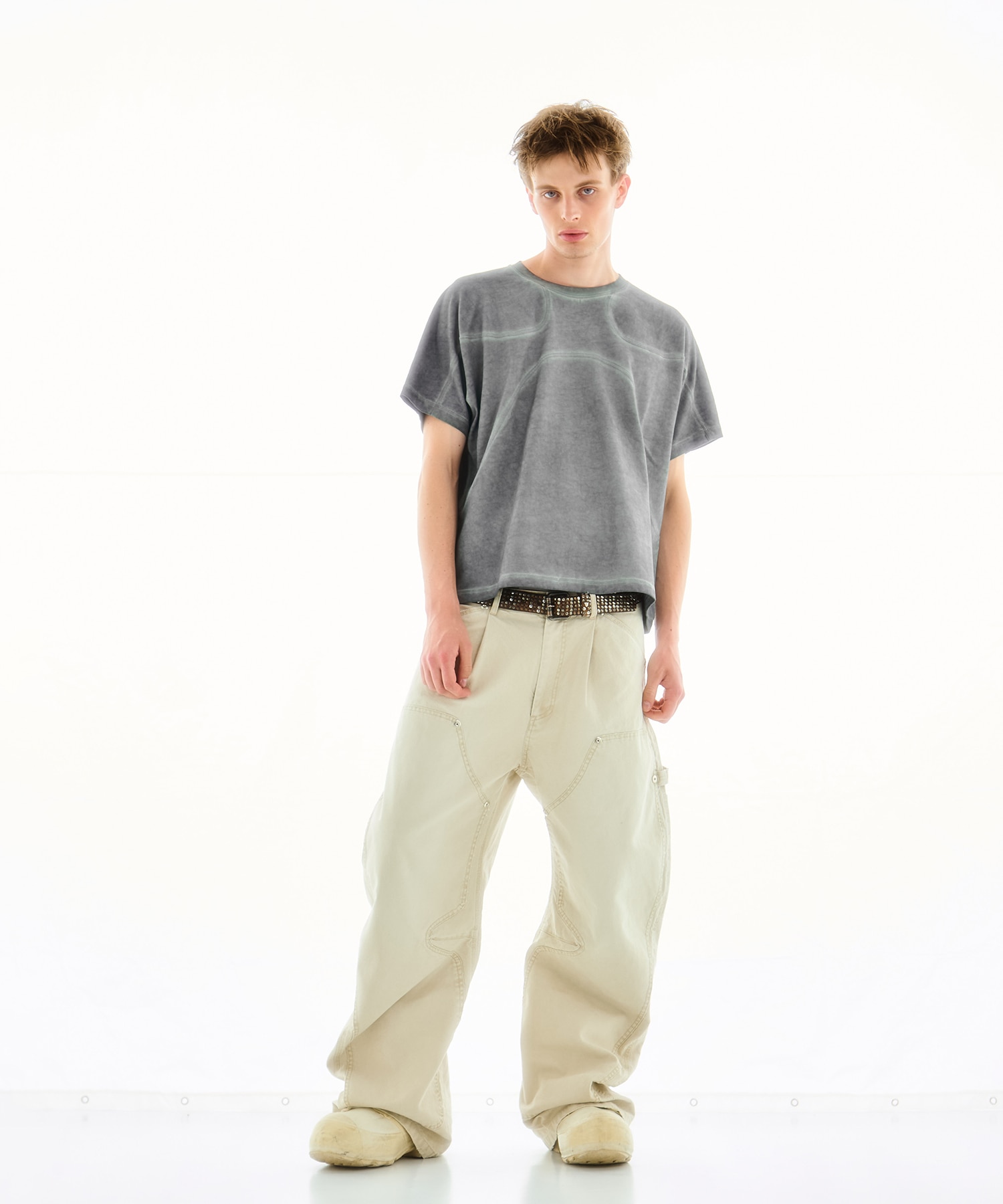 DUCK DOUBLE KNEE CURVED LEG PANTS CONZ