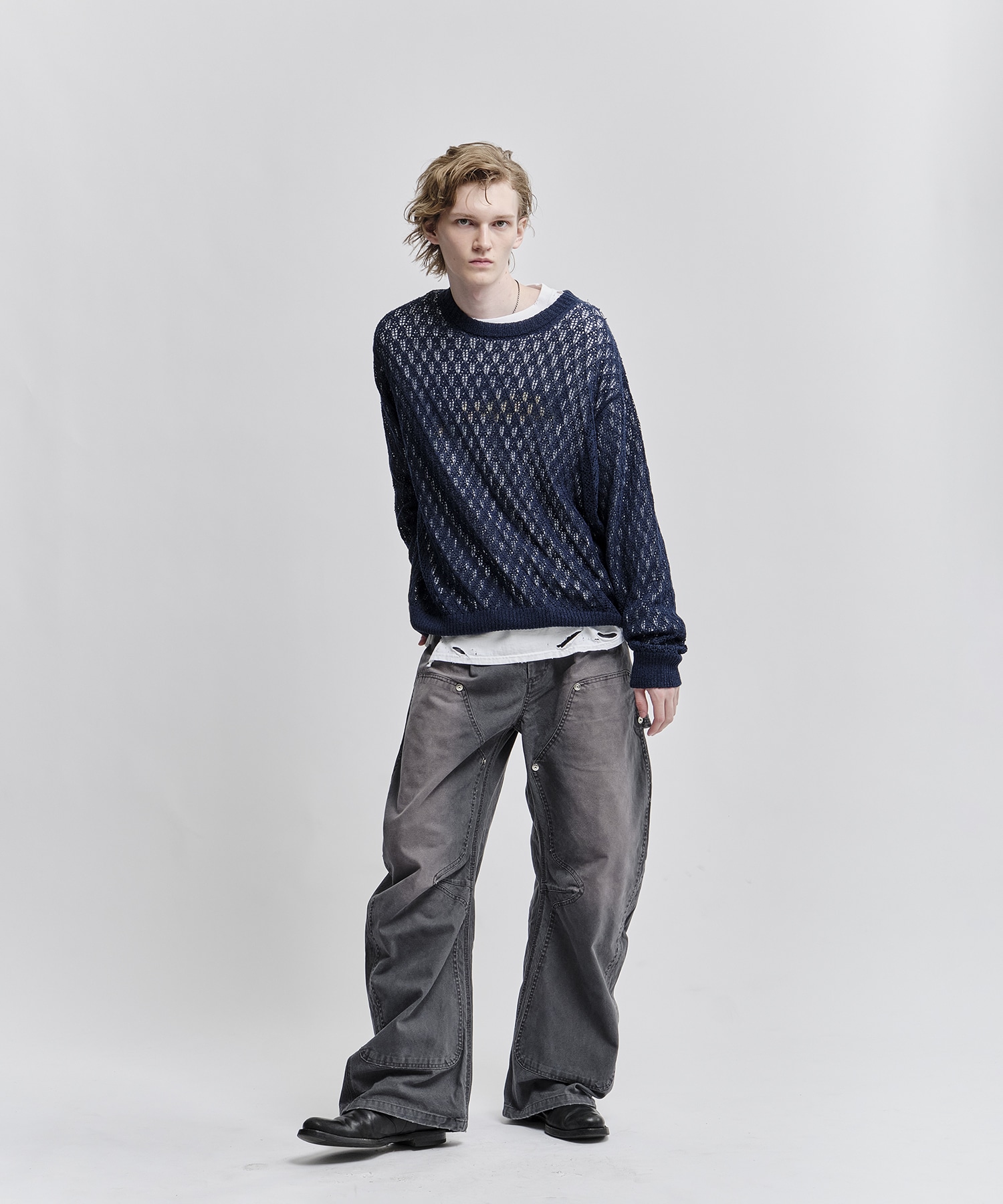 DUCK DOUBLE KNEE CURVED LEG PANTS CONZ