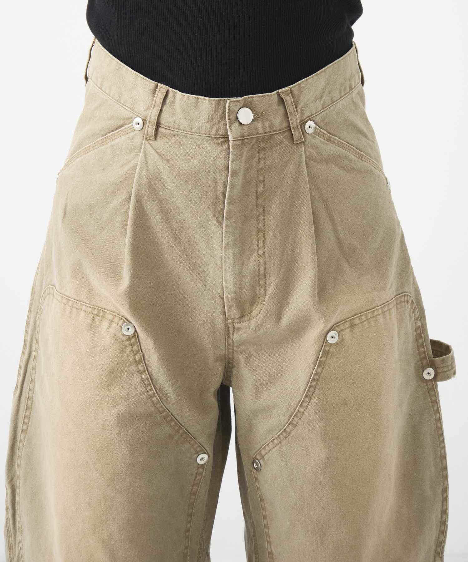DUCK DOUBLE KNEE CURVED LEG PANTS CONZ