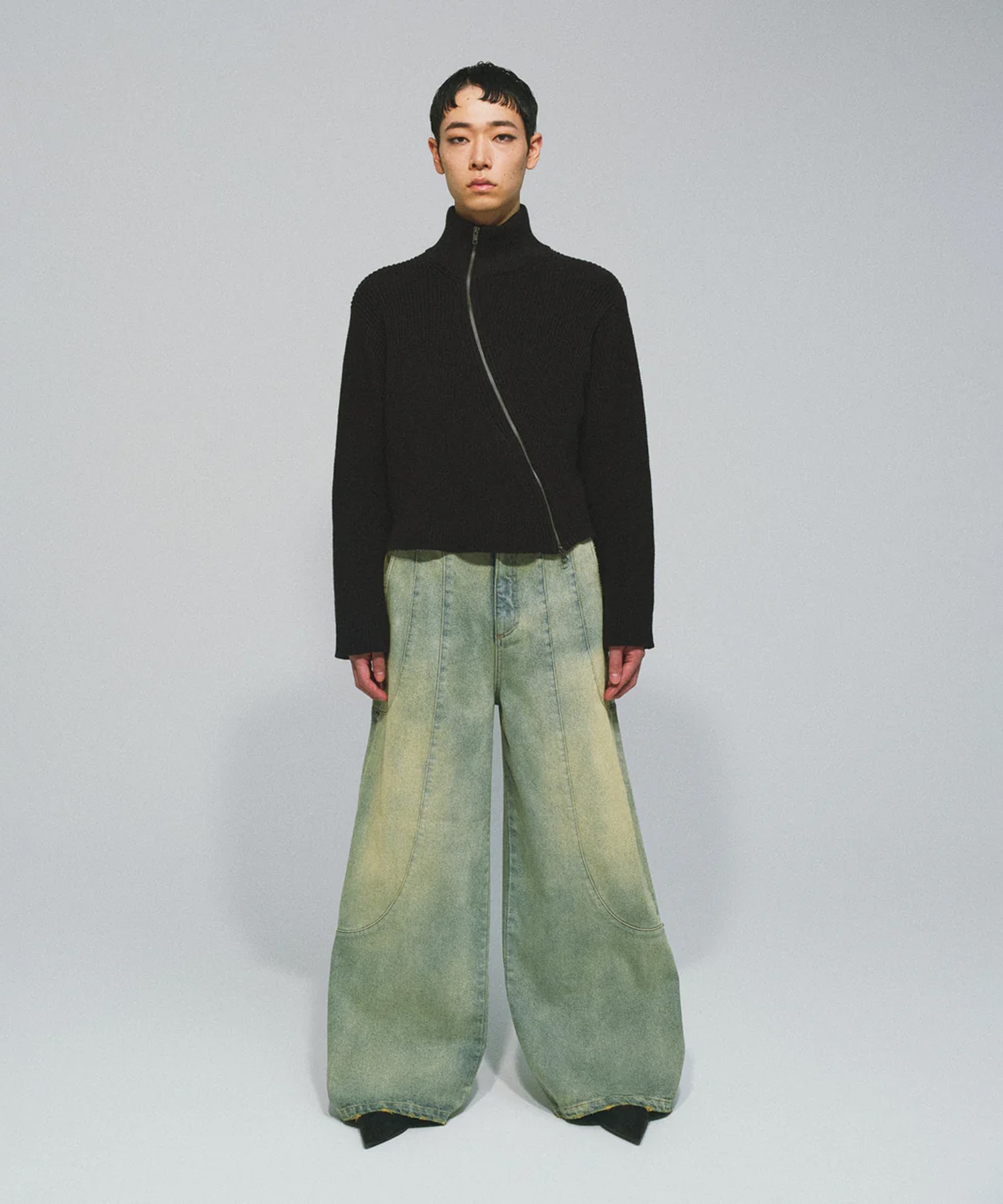TUCK WIDE DENIM PANTS GOAT ESSENCE