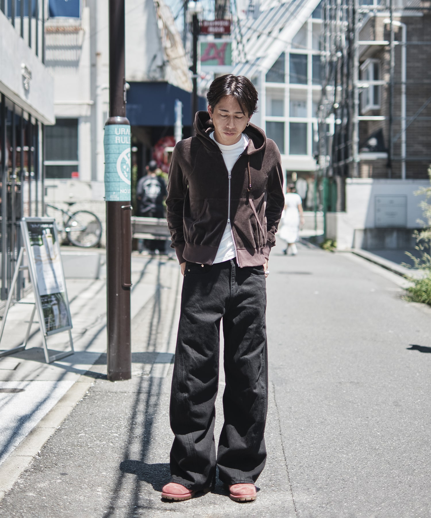 VELOUR ZIP UP HOODIE NVRFRGT