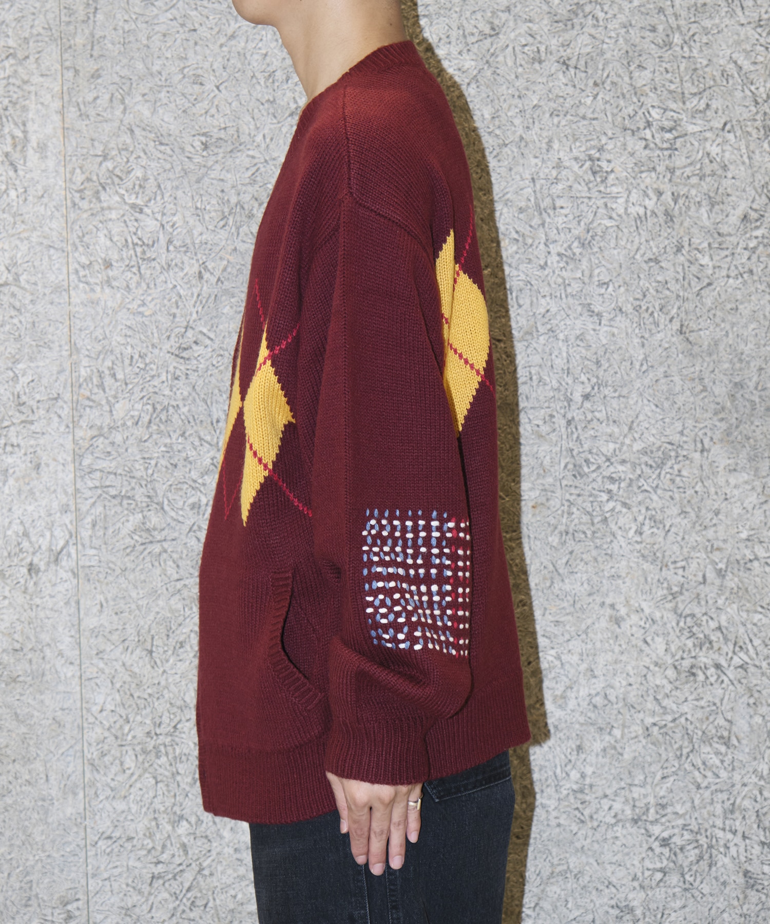 ARGYLE CARDIGAN RICE NINE TEN