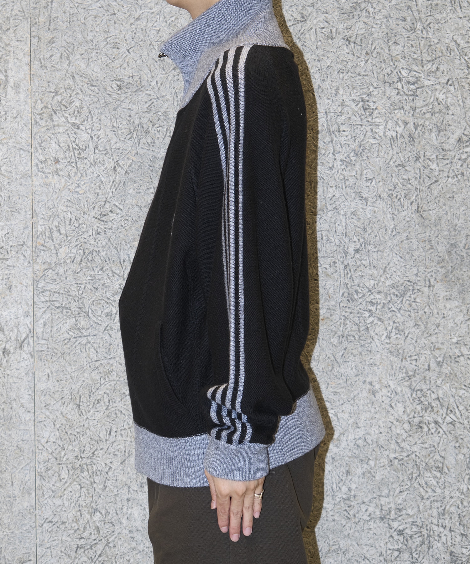 KNITTED TRACK JACKET RICE NINE TEN