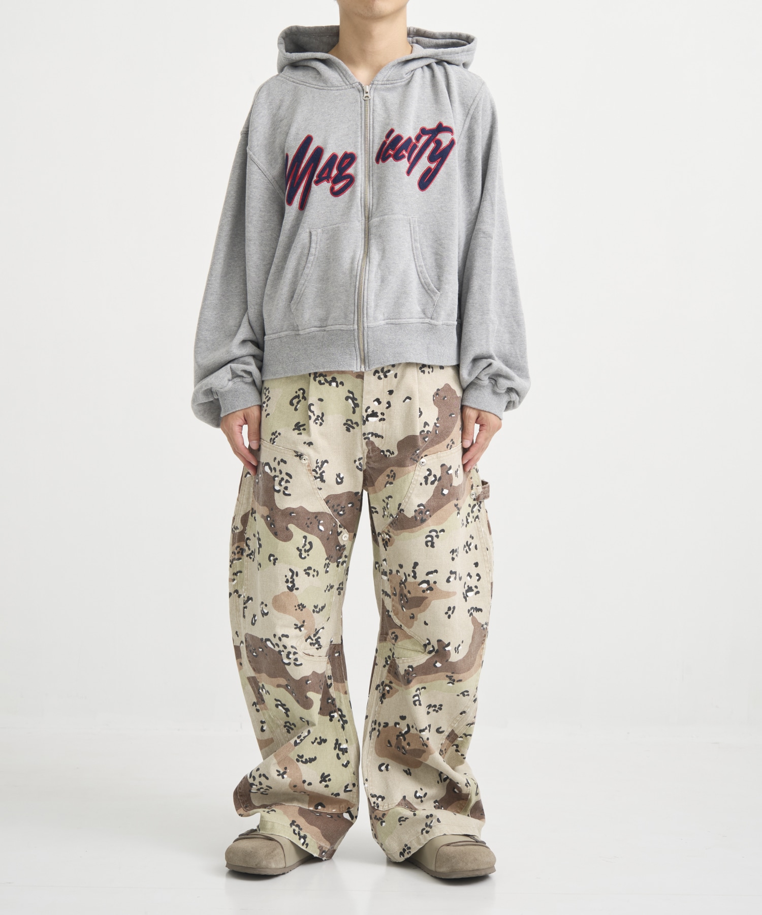 CAMO DUCK DOUBLE KNEE CURVED LEG PANTS CONZ