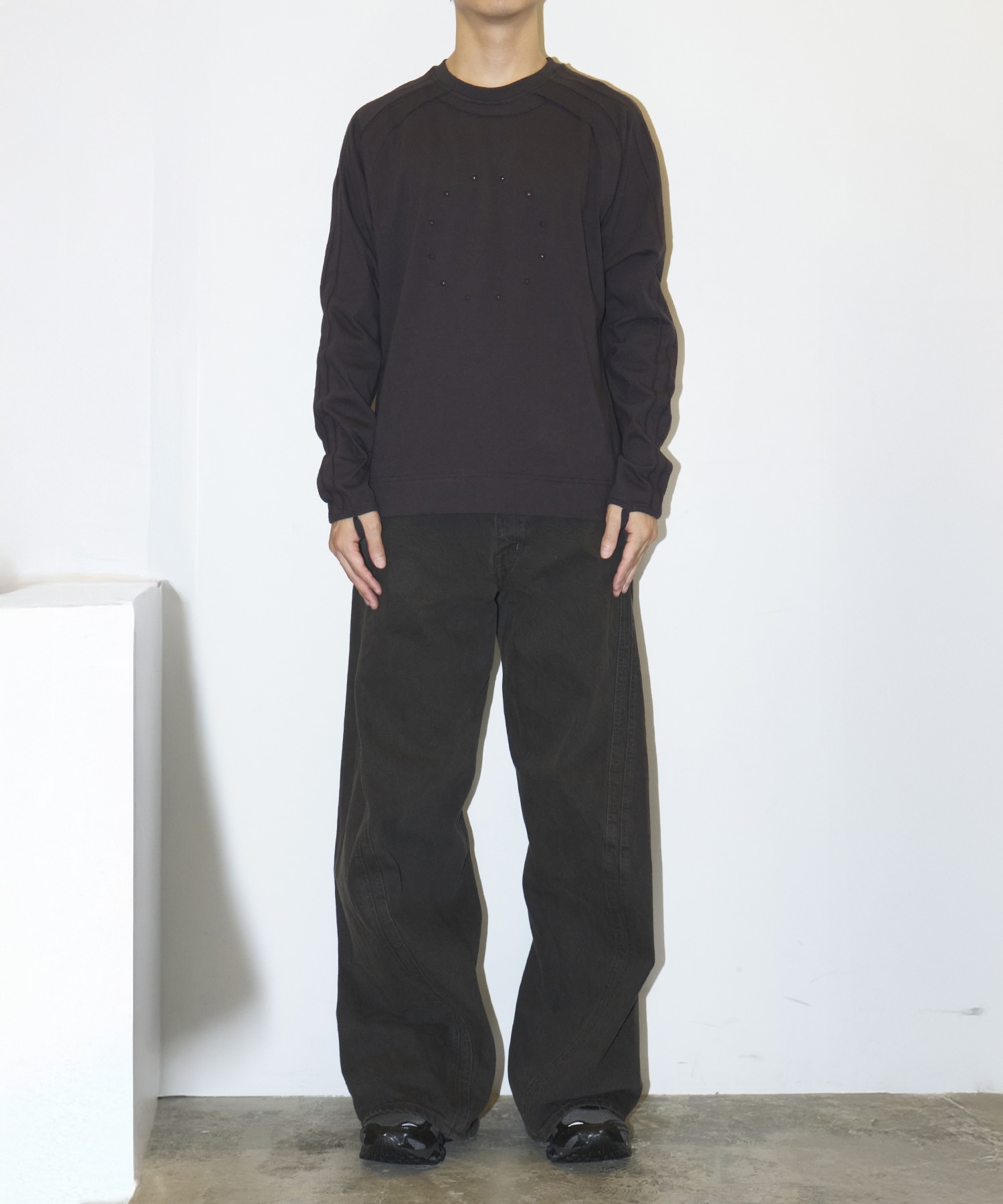 3D TWISTED WIDE LEG JEANS NVRFRGT