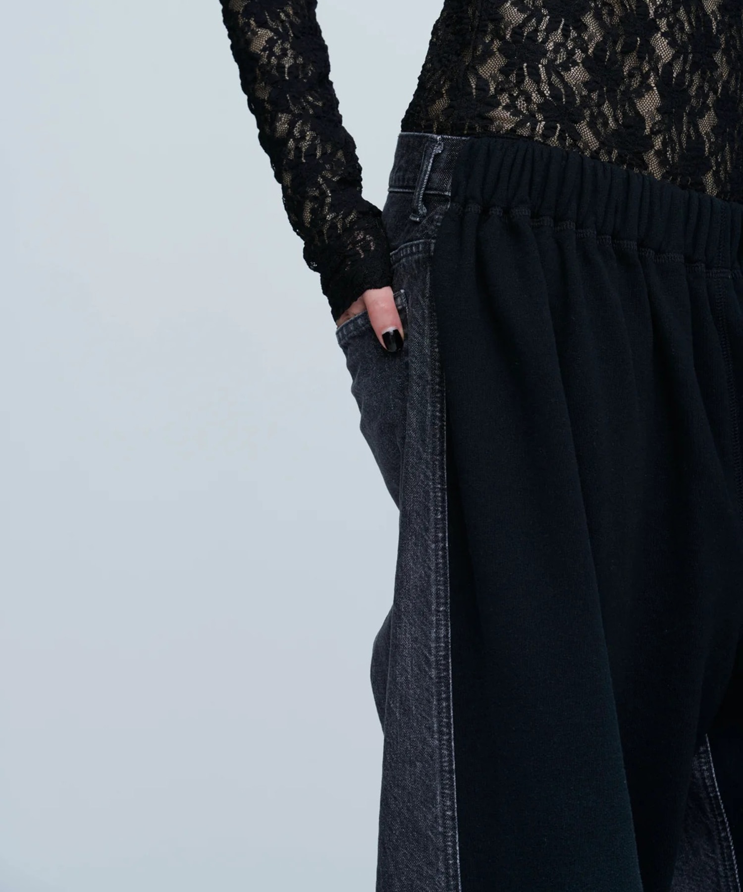 Hybride Sweat Denim Pants INSCRIRE