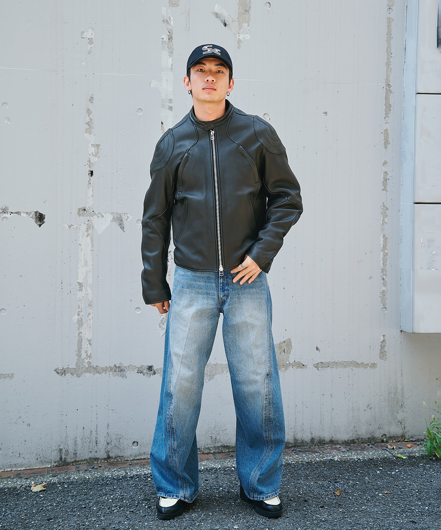 LEATHER MOTORCYCLE JACKET NVRFRGT