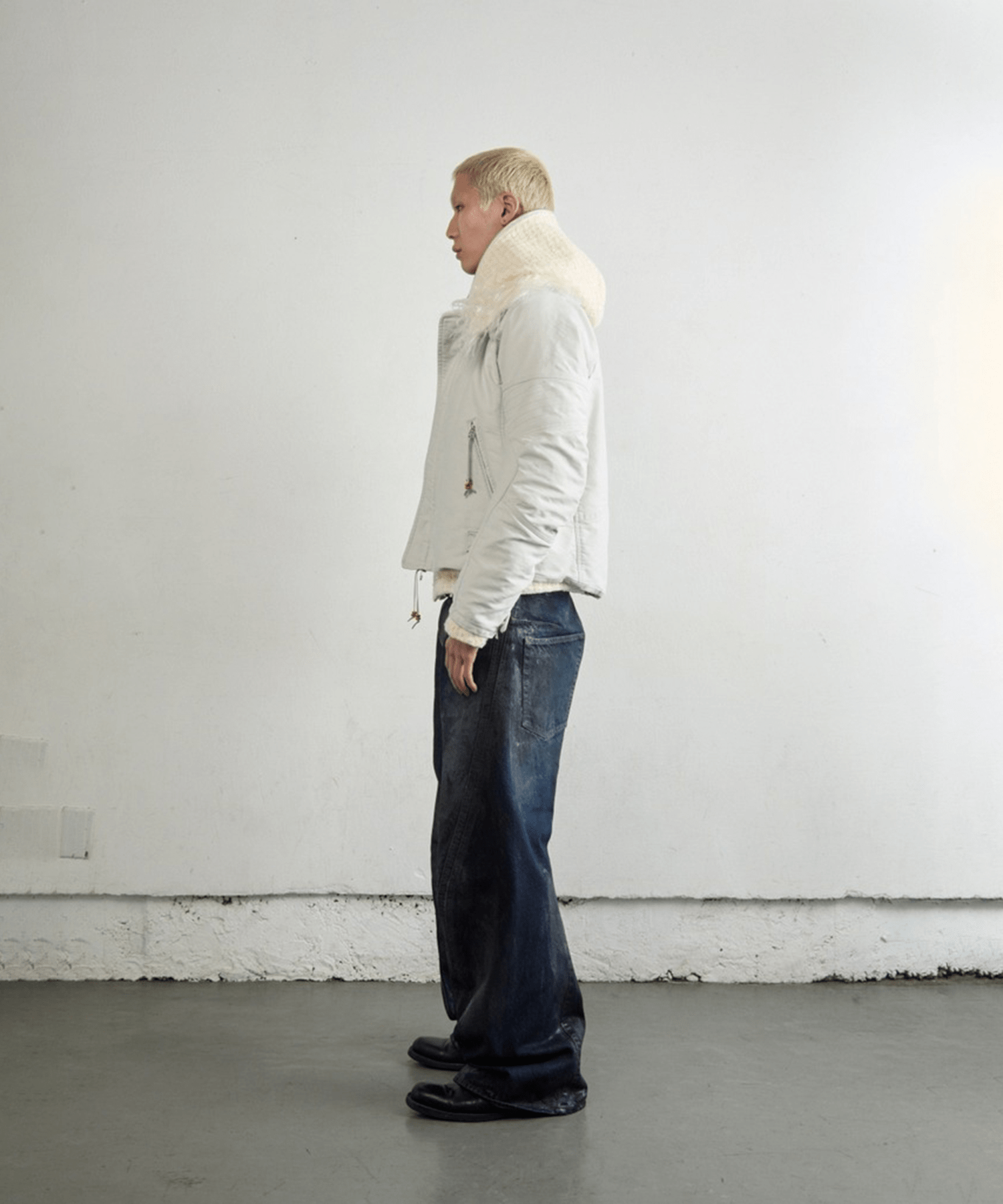 PADDED SHEARING COLLAR BIKER JACKET NVRFRGT