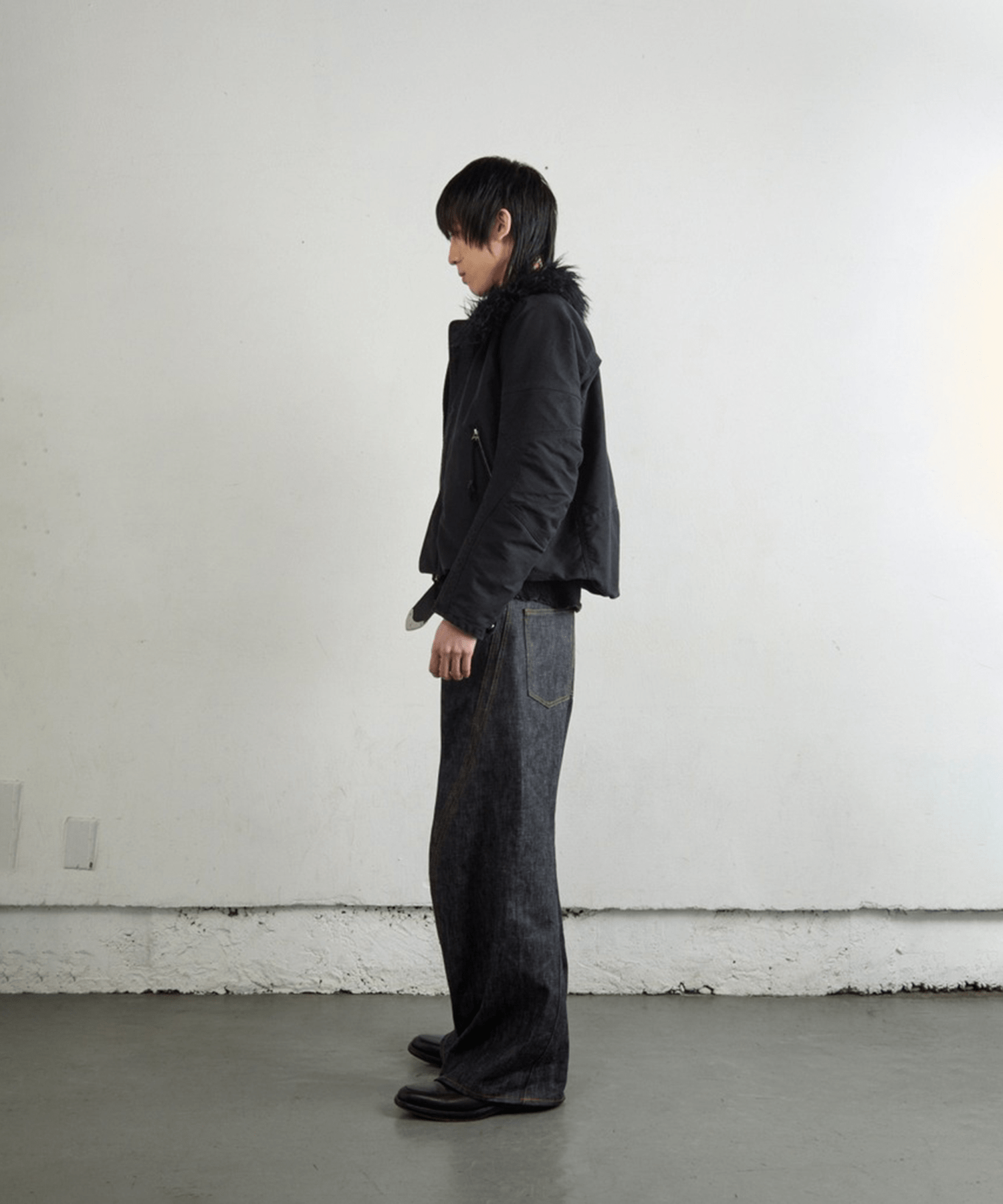 PADDED SHEARING COLLAR BIKER JACKET NVRFRGT