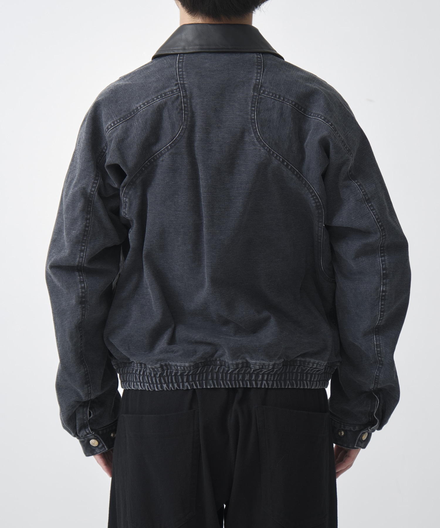 別注 Leather collar utility jacket NVRFRGT