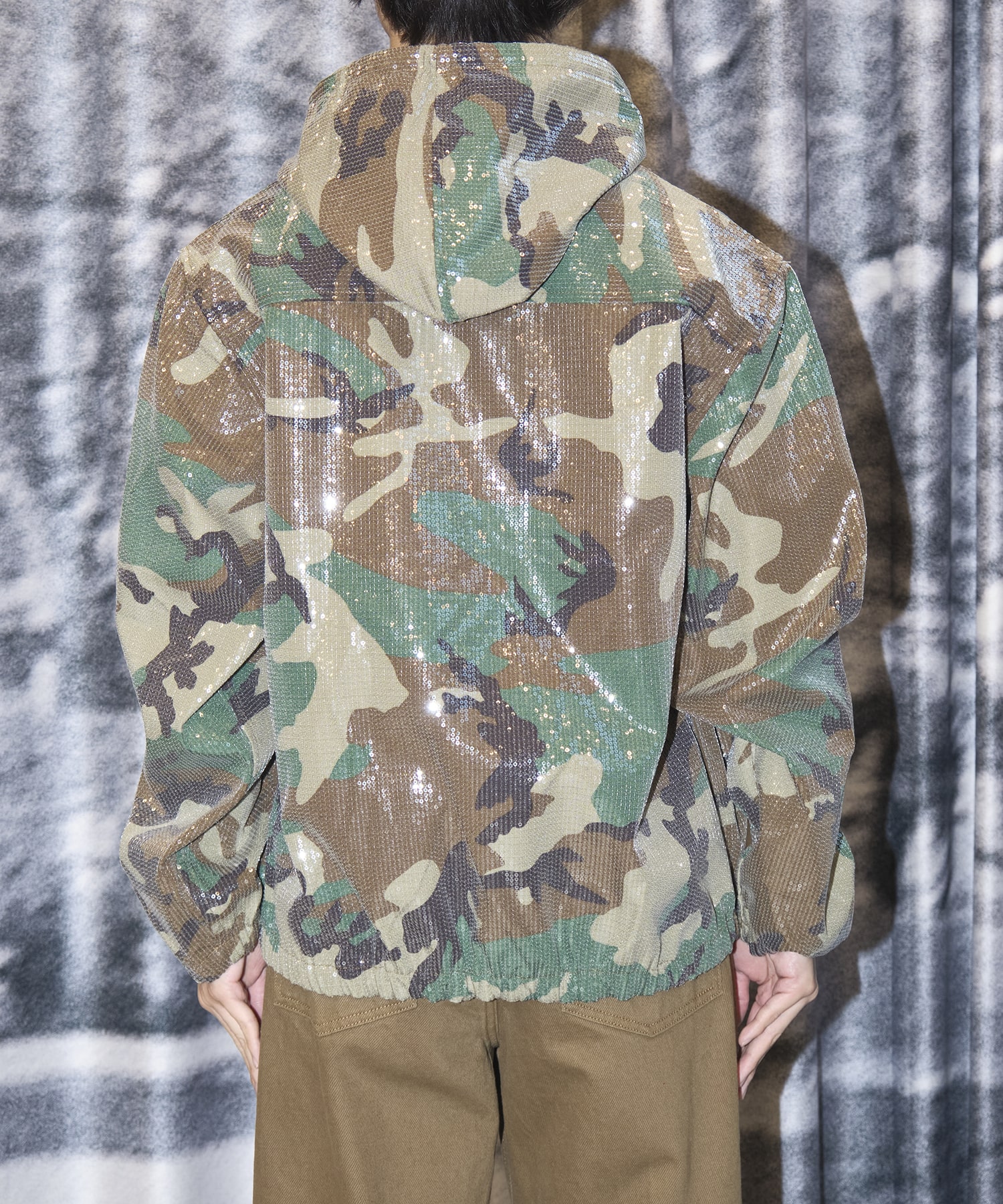 HOODED SPANGLE JACKET WOODLAND CAMO AFB