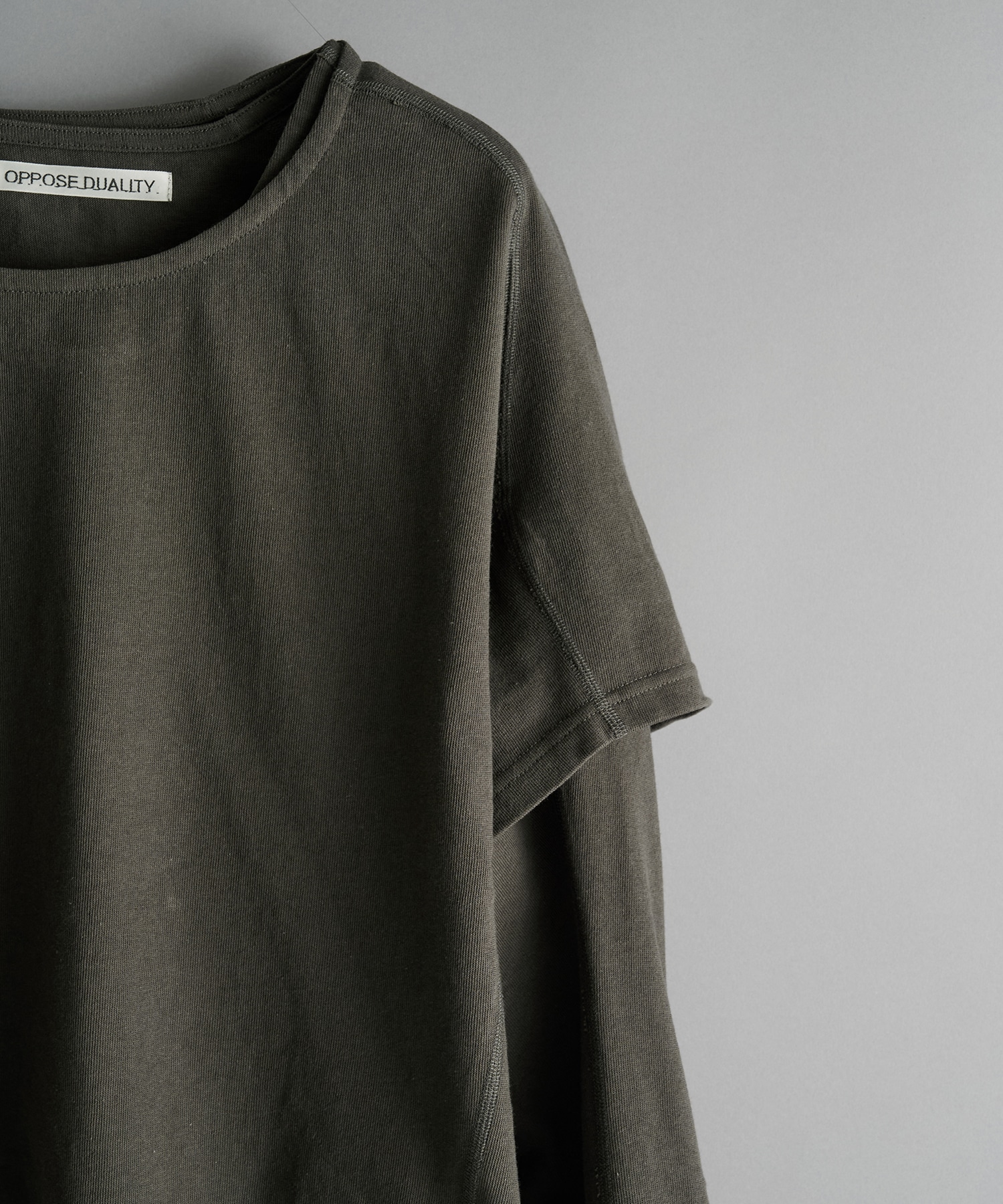 One Side Half Long Sleeve T-Shirts Cotton  OPPOSE DUALITY