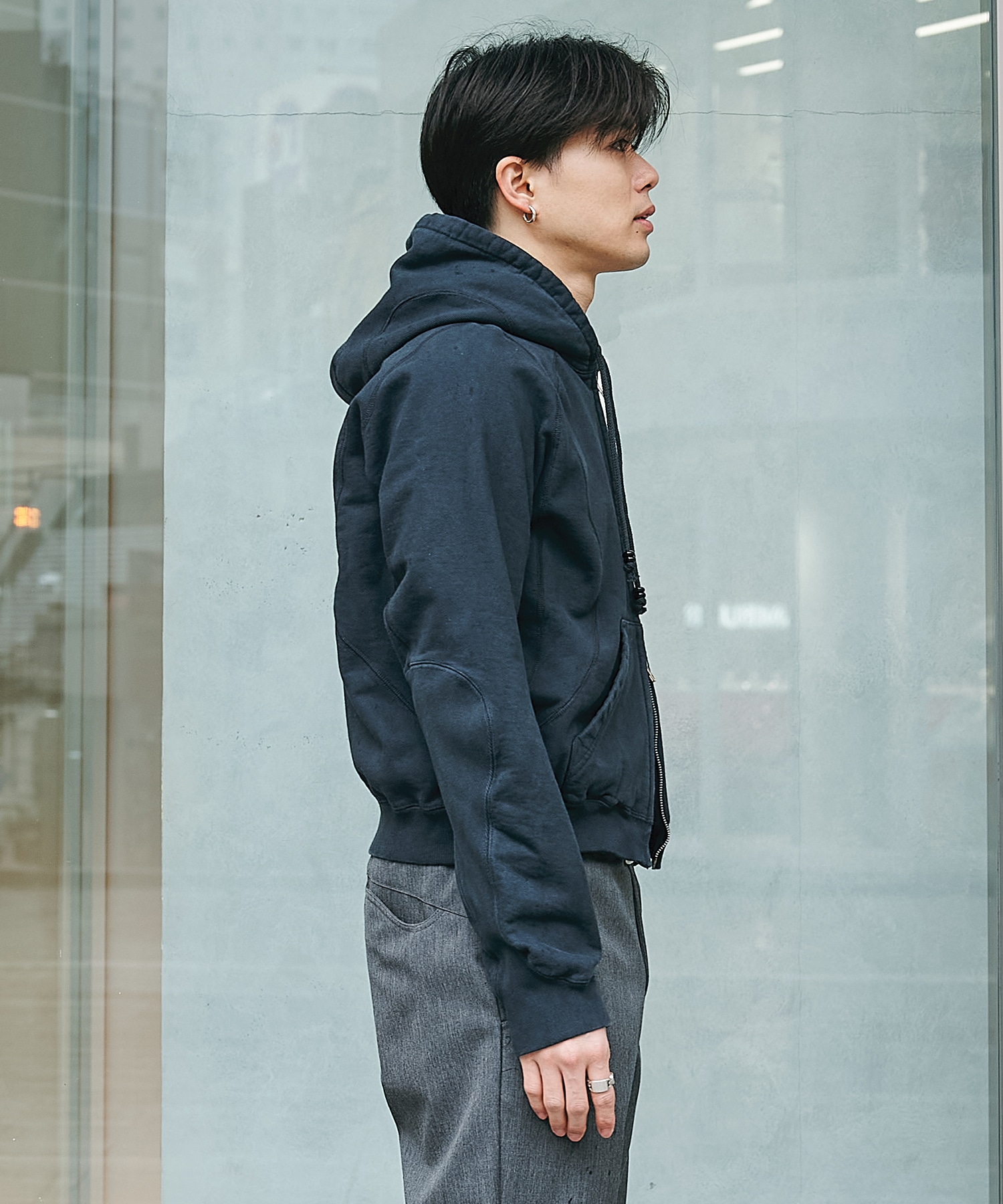 PANELED ZIP UP HOODIE NVRFRGT