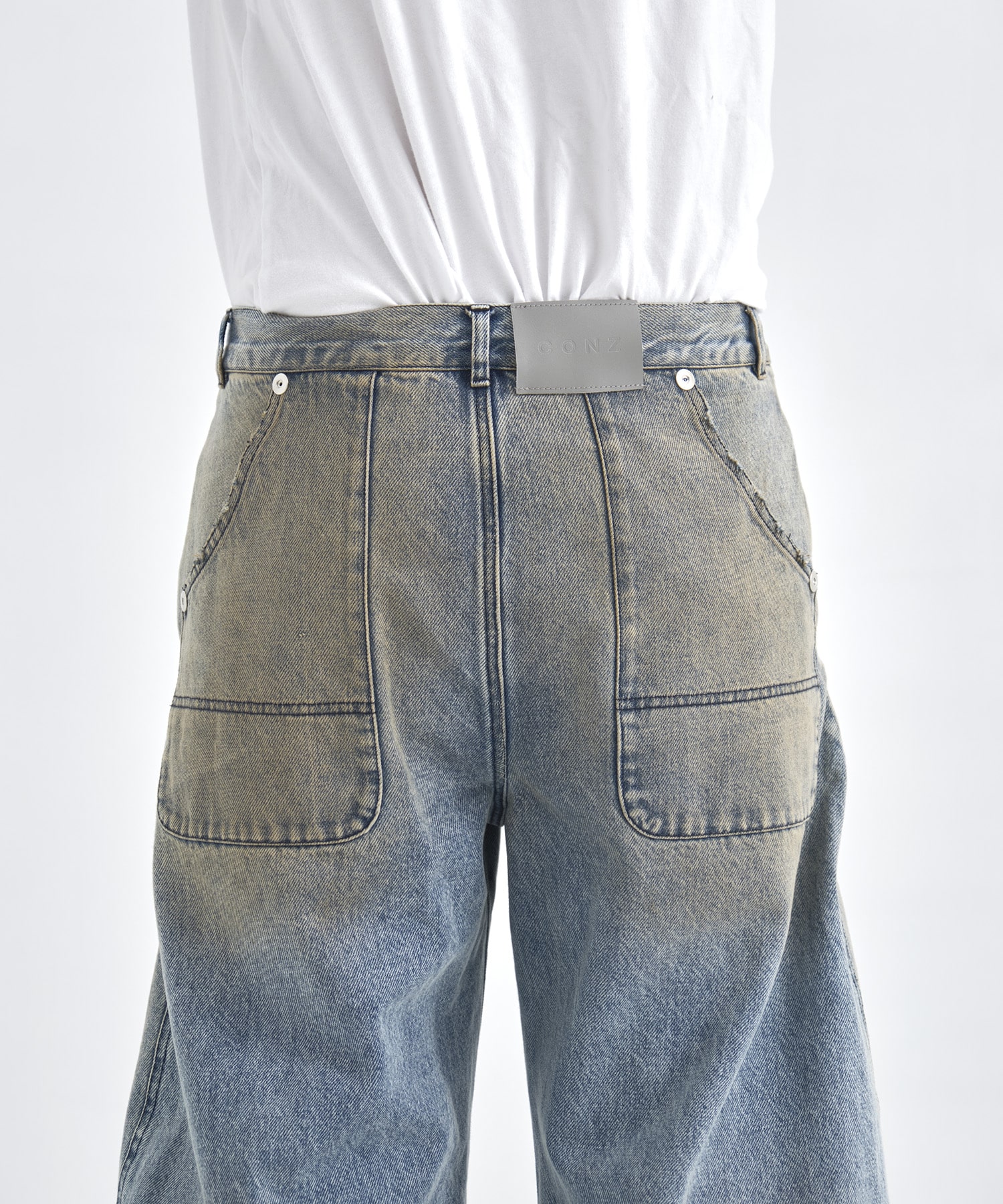 distressed curve denim CONZ