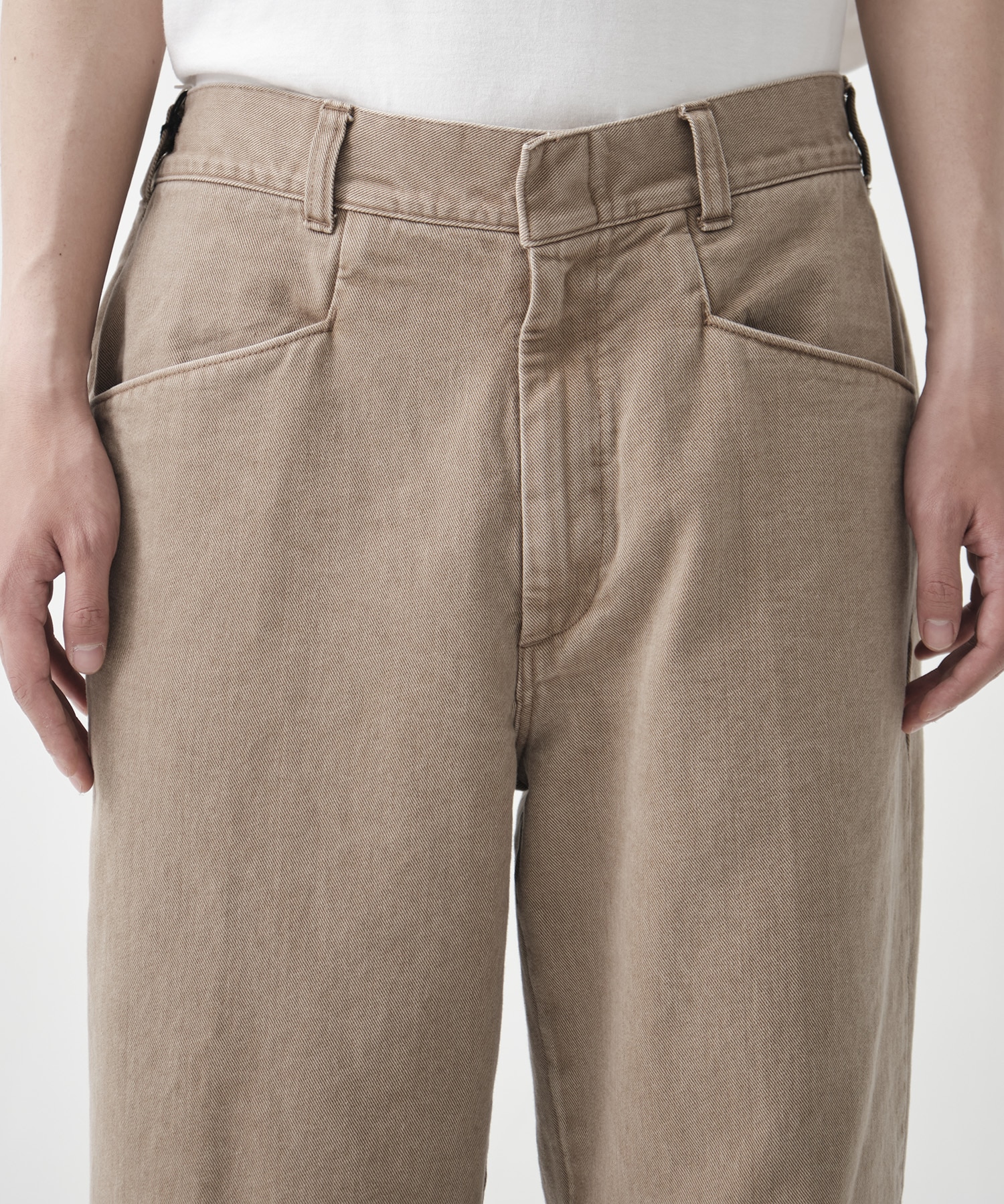 Color Denim Square Leg Easy Trousers 