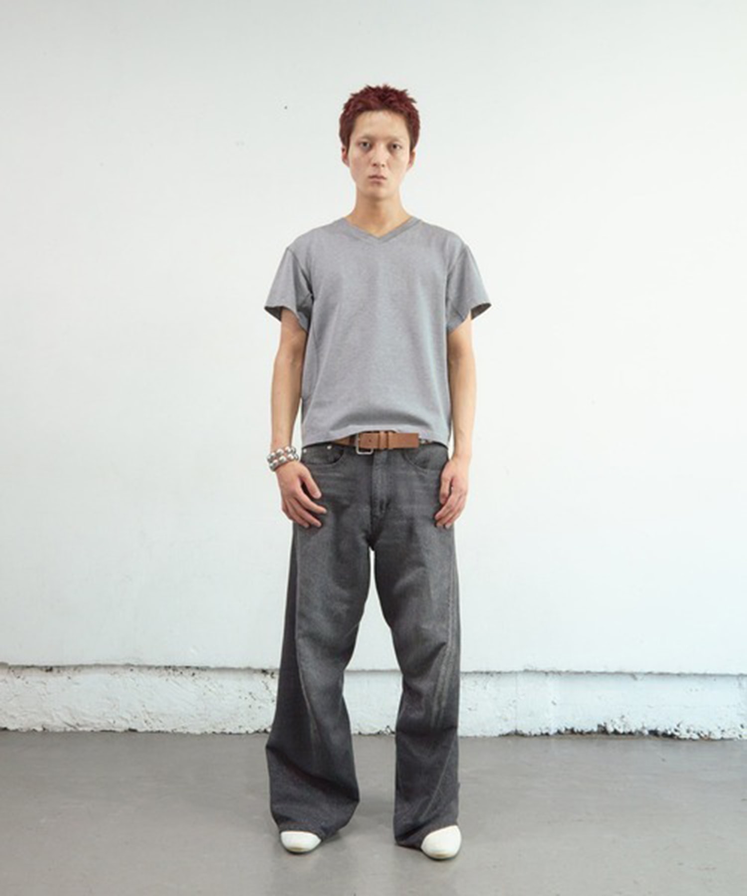 GLITTER TWILL 3D TWISTED WIDE LEG 5P PANTS NVRFRGT