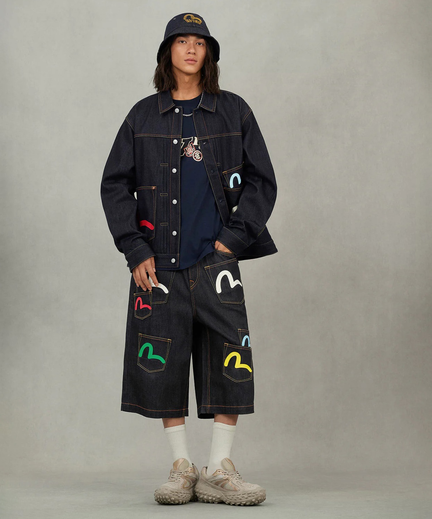 HT MULTI-POCKET DENIM JACKET EVISU