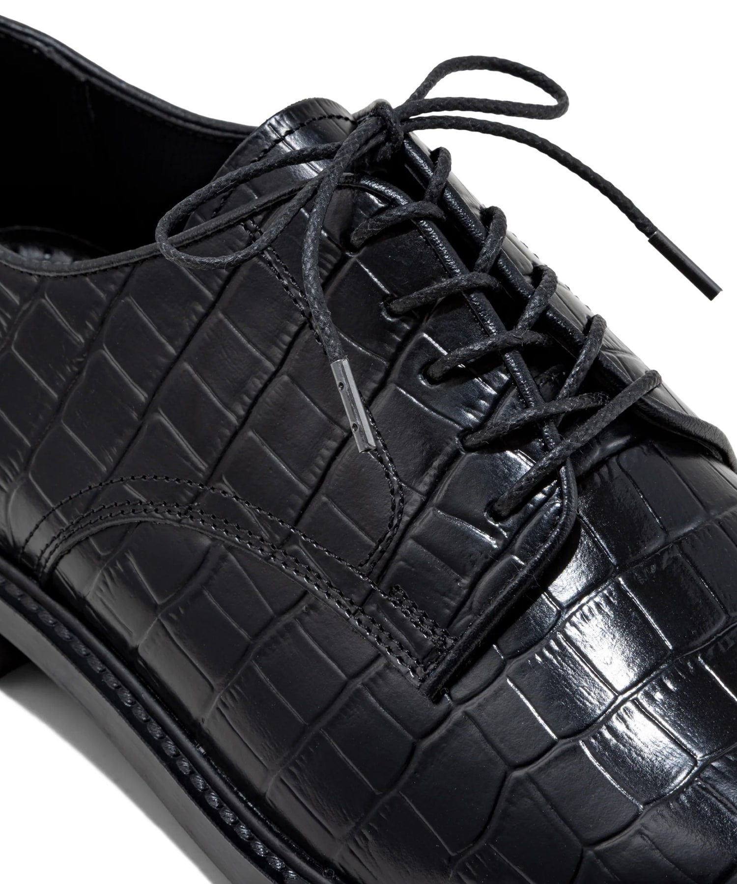 CLASSIC PLAIN TOE　　BLACK CROCODILE The Kenford FINESHOES