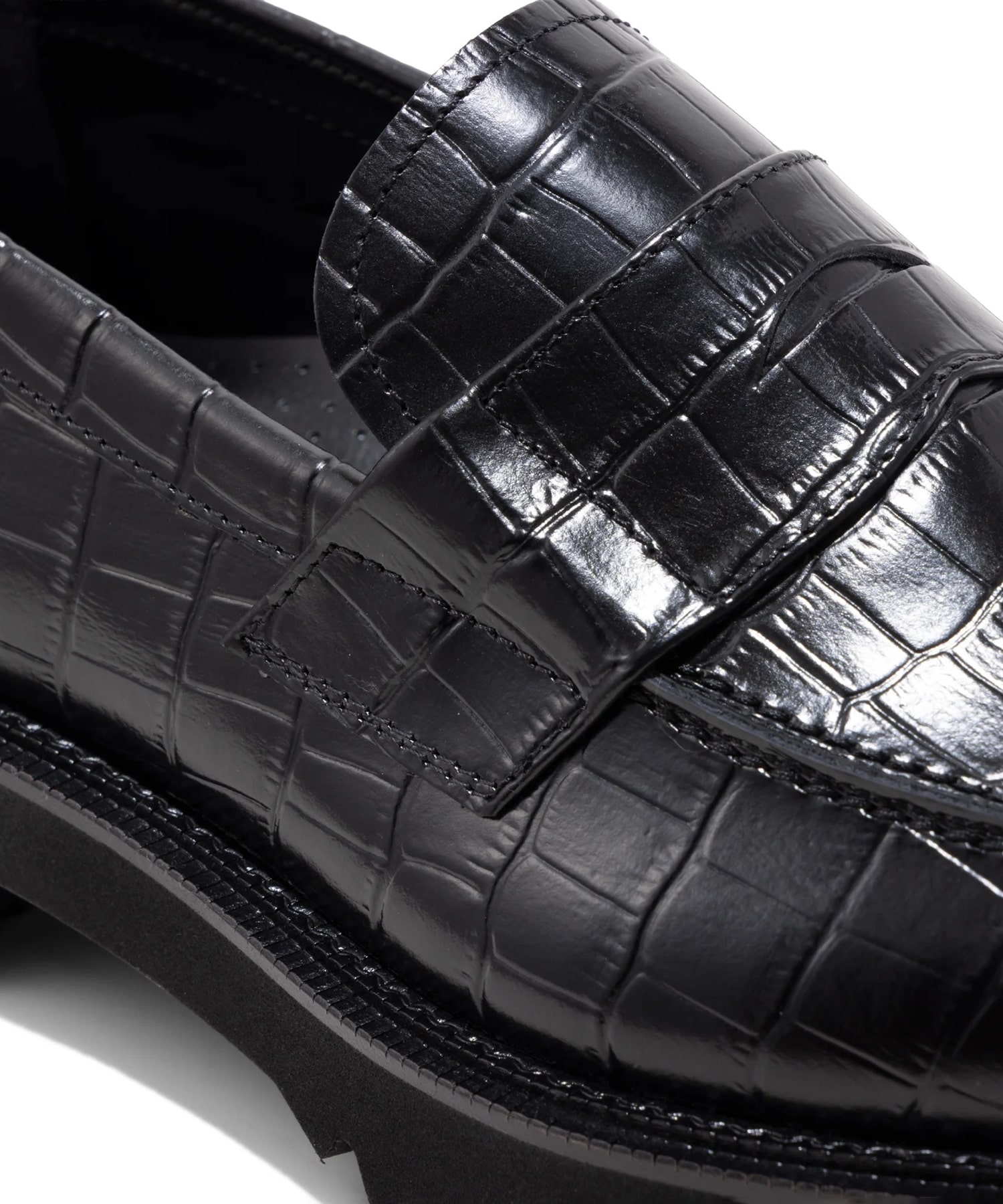 NEW CLASSIC COIN LOAFERS　BLACK CROCODILE The Kenford FINESHOES