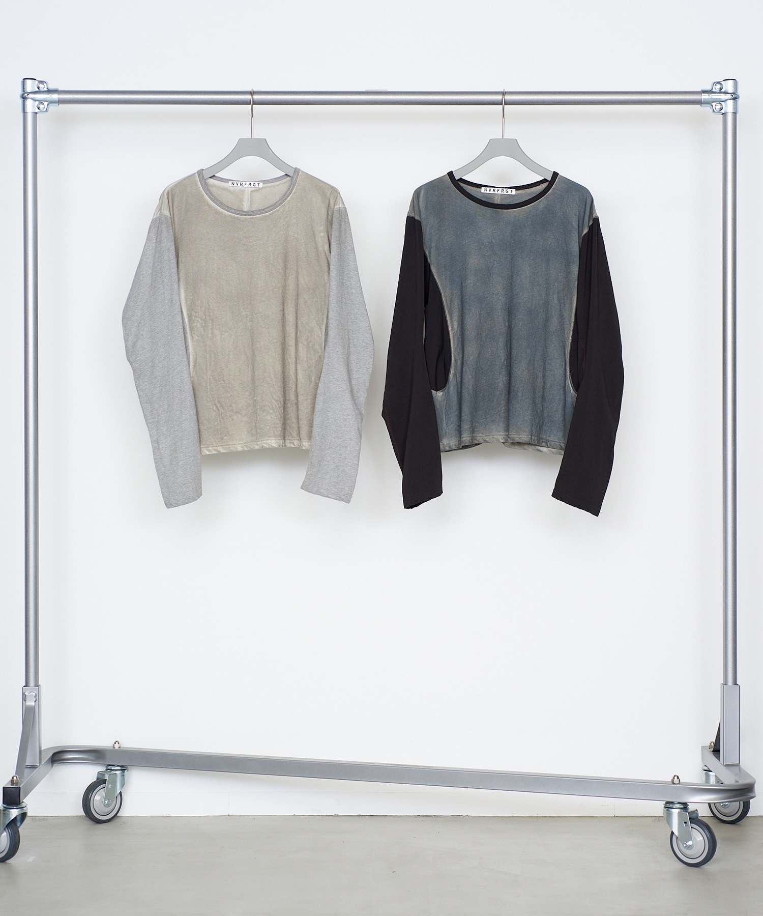 DIRTY DYED LONG SLEEVE BASEBALL T-SHIRT NVRFRGT