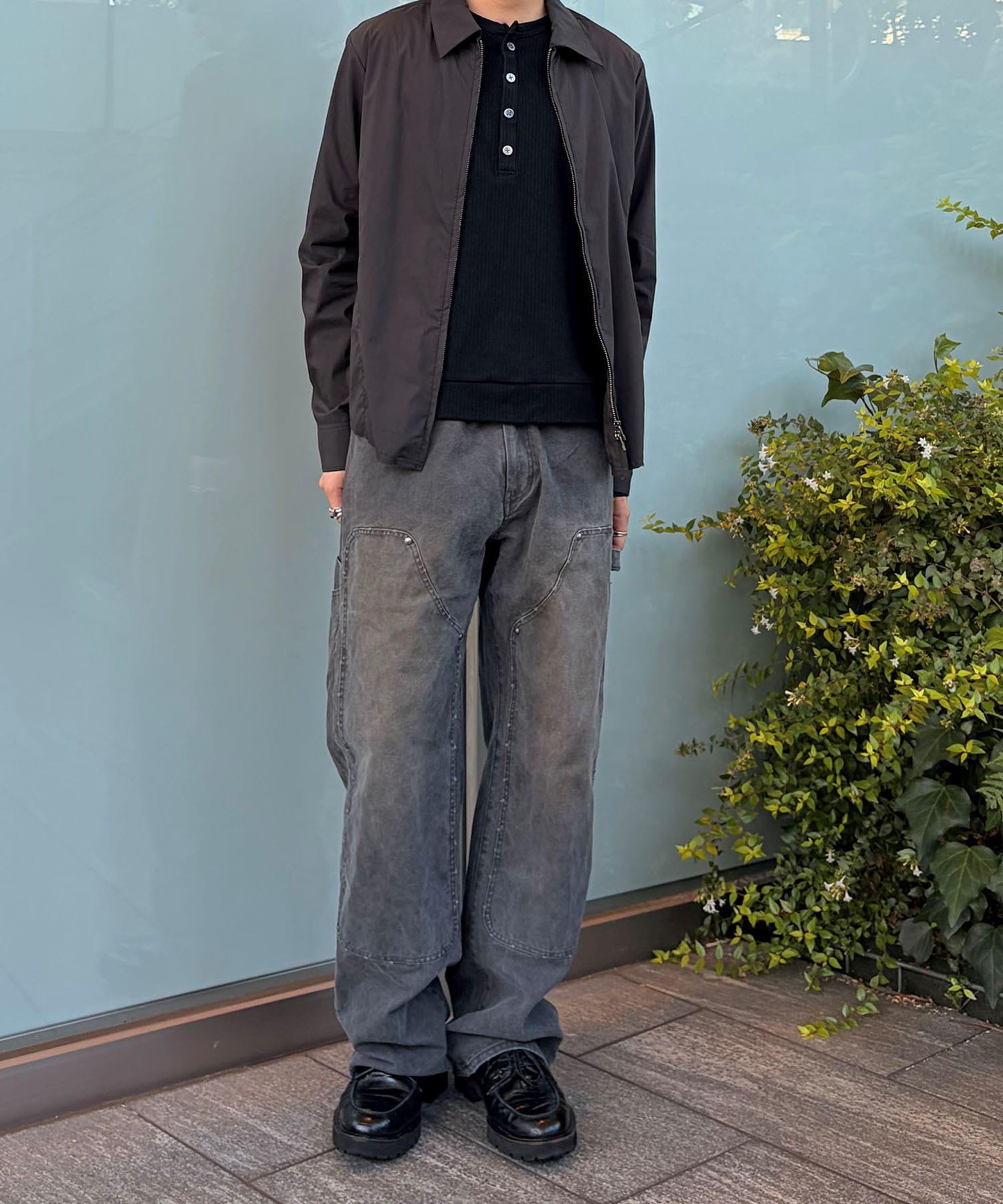 loose fit duck double knee pants CONZ