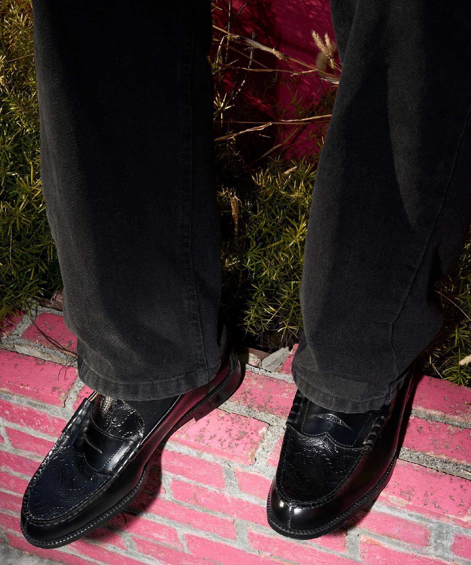 EMBOSSED LOAFERS BLACK BLACK PAISLEY The Kenford FINESHOES