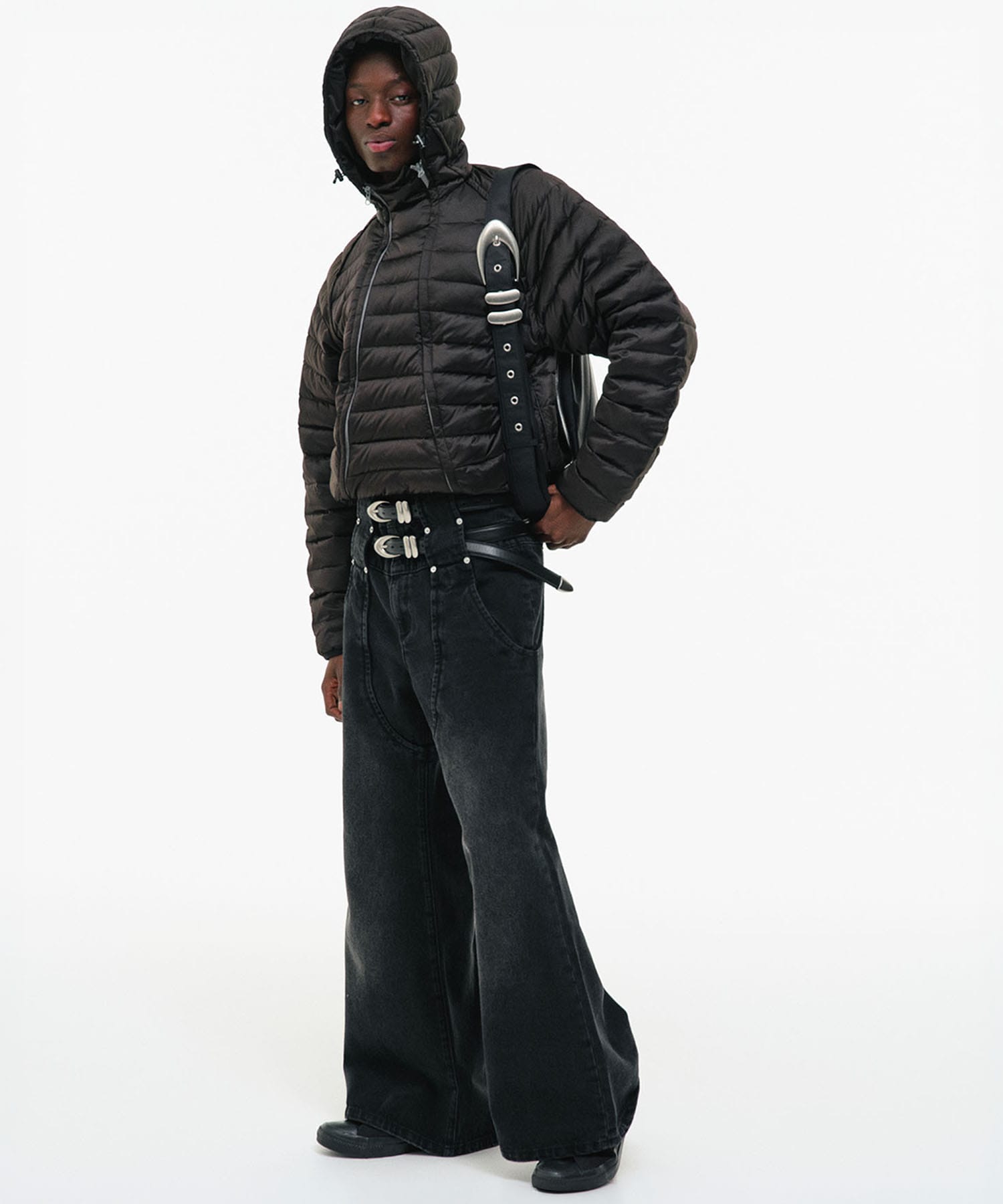 DOUBLE-ZIP HOODED DOWN JACKET GOAT ESSENCE