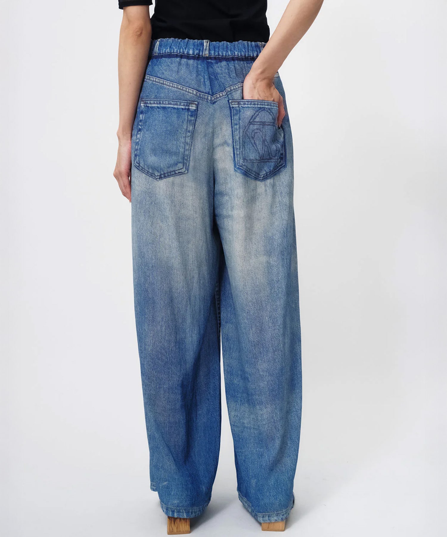 DENIM PRINT SHEER PANTS THINGS THAT MATTER