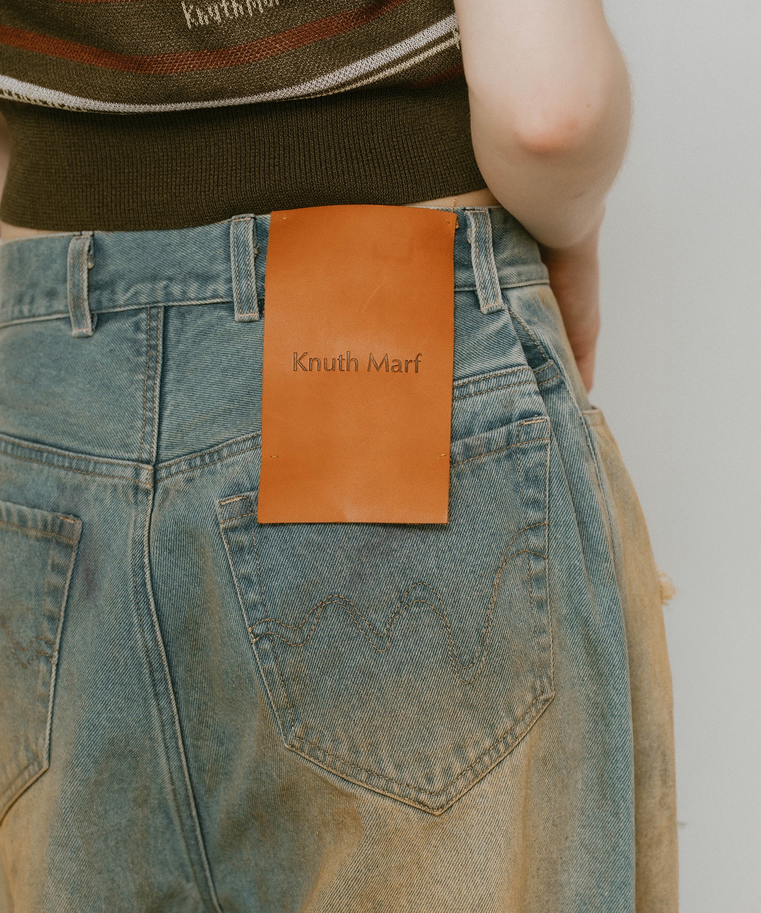 damage denim pants(unisex) Knuth Marf