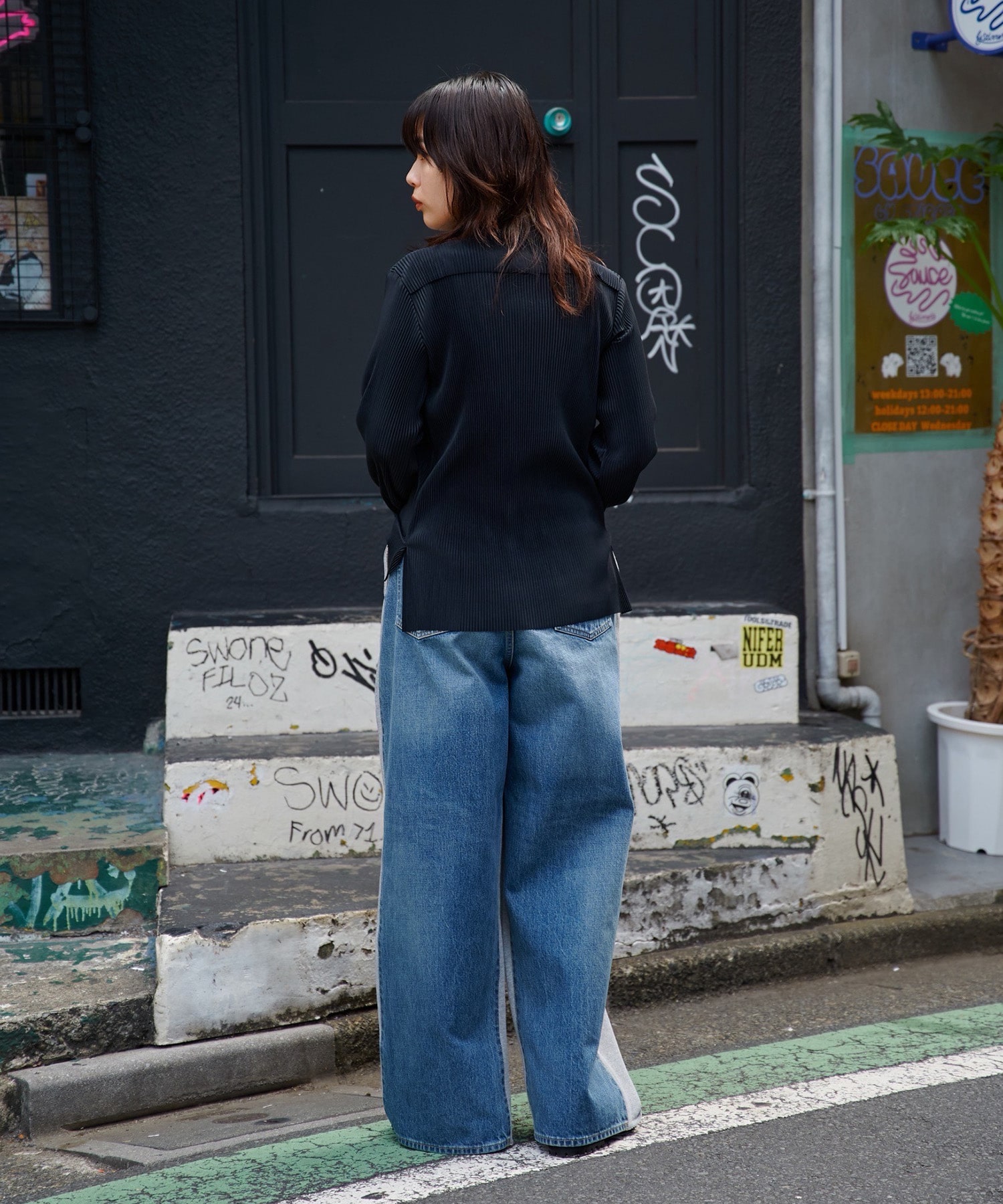 Hybride Sweat Denim Pants INSCRIRE