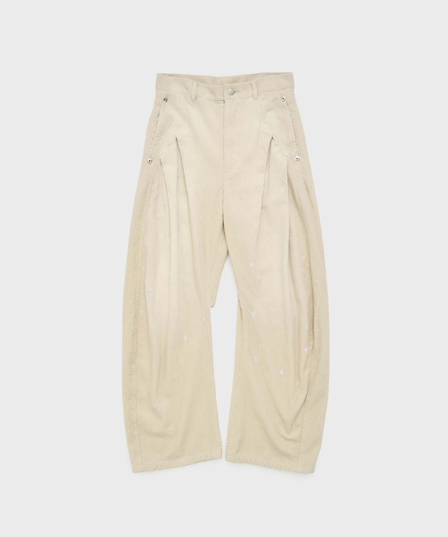 CORDUROY BLAST PAINT CURVED LEG PANTS CONZ